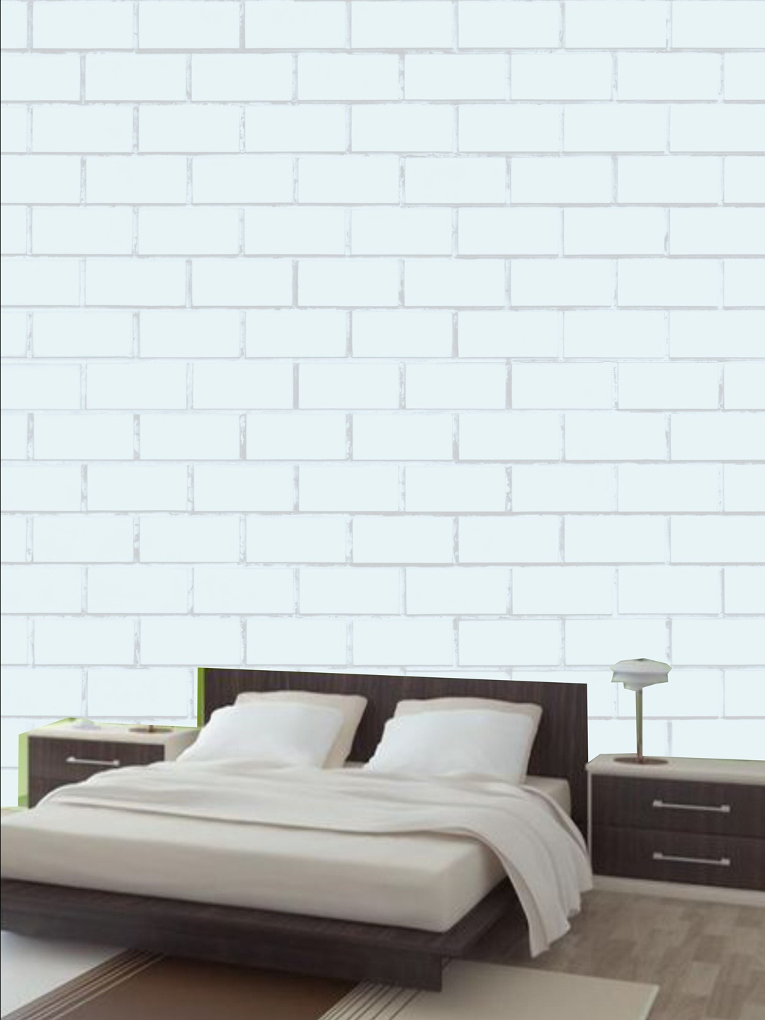 

KSHIRSA Light Blue Block Patterned Self Adhesive Removable Wallpaper