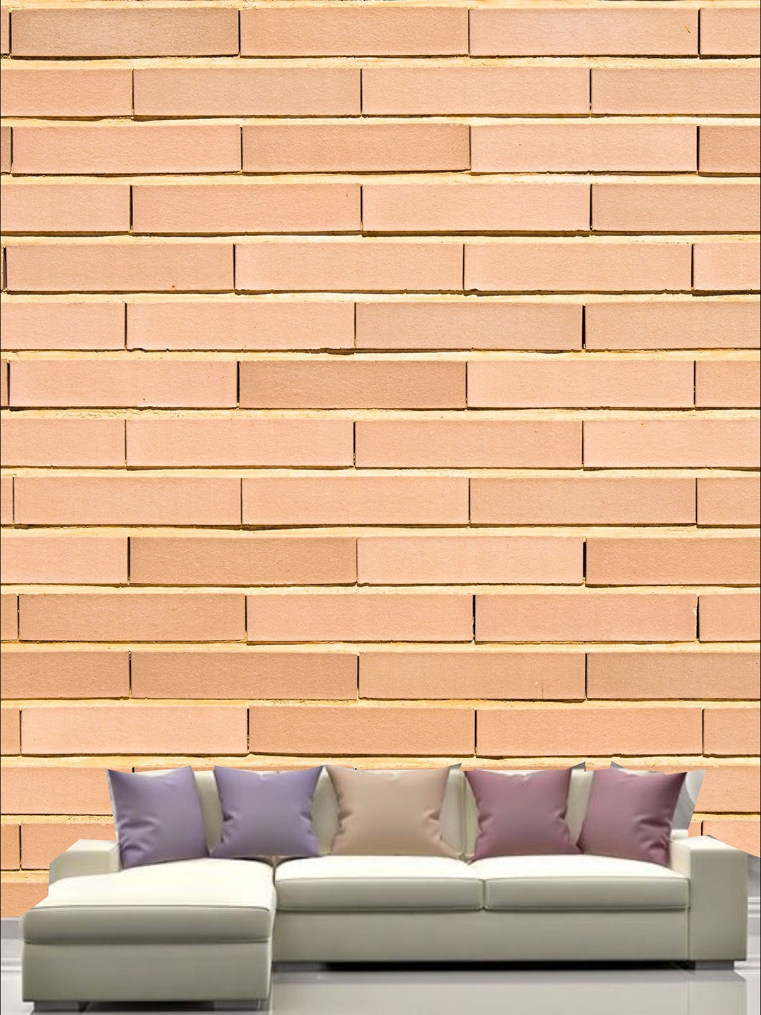

KSHIRSA Peach Block-patterned Self Adhesive Removable Wallpaper