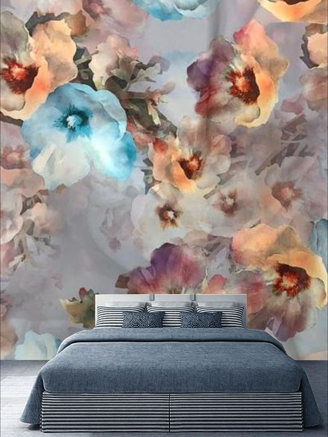 

KSHIRSA Peach Colored Block Patterned Self Adhesive Removable Wallpaper