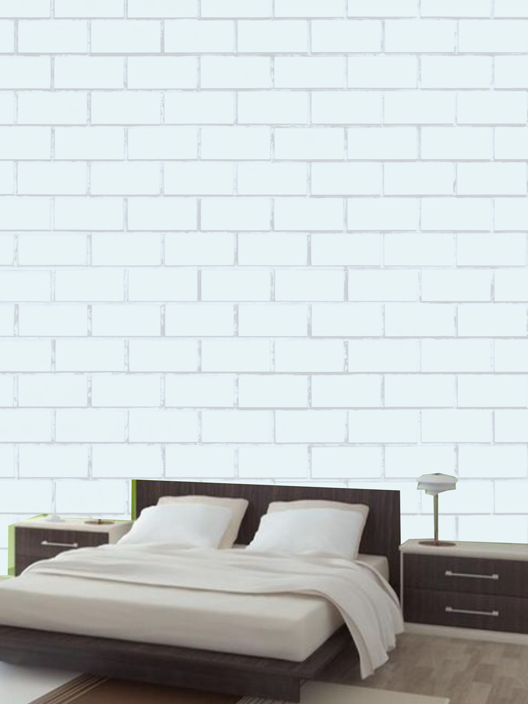 KSHIRSA Blue Block Patterned Self Adhesive Removable Wallpaper