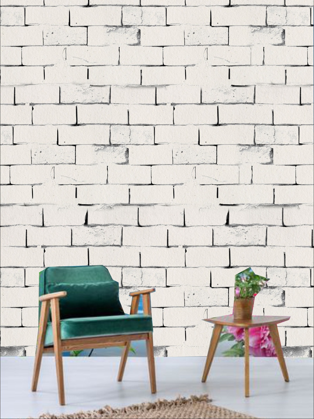 

KSHIRSA Beige Block Patterned Self Adhesive Removable Wallpaper