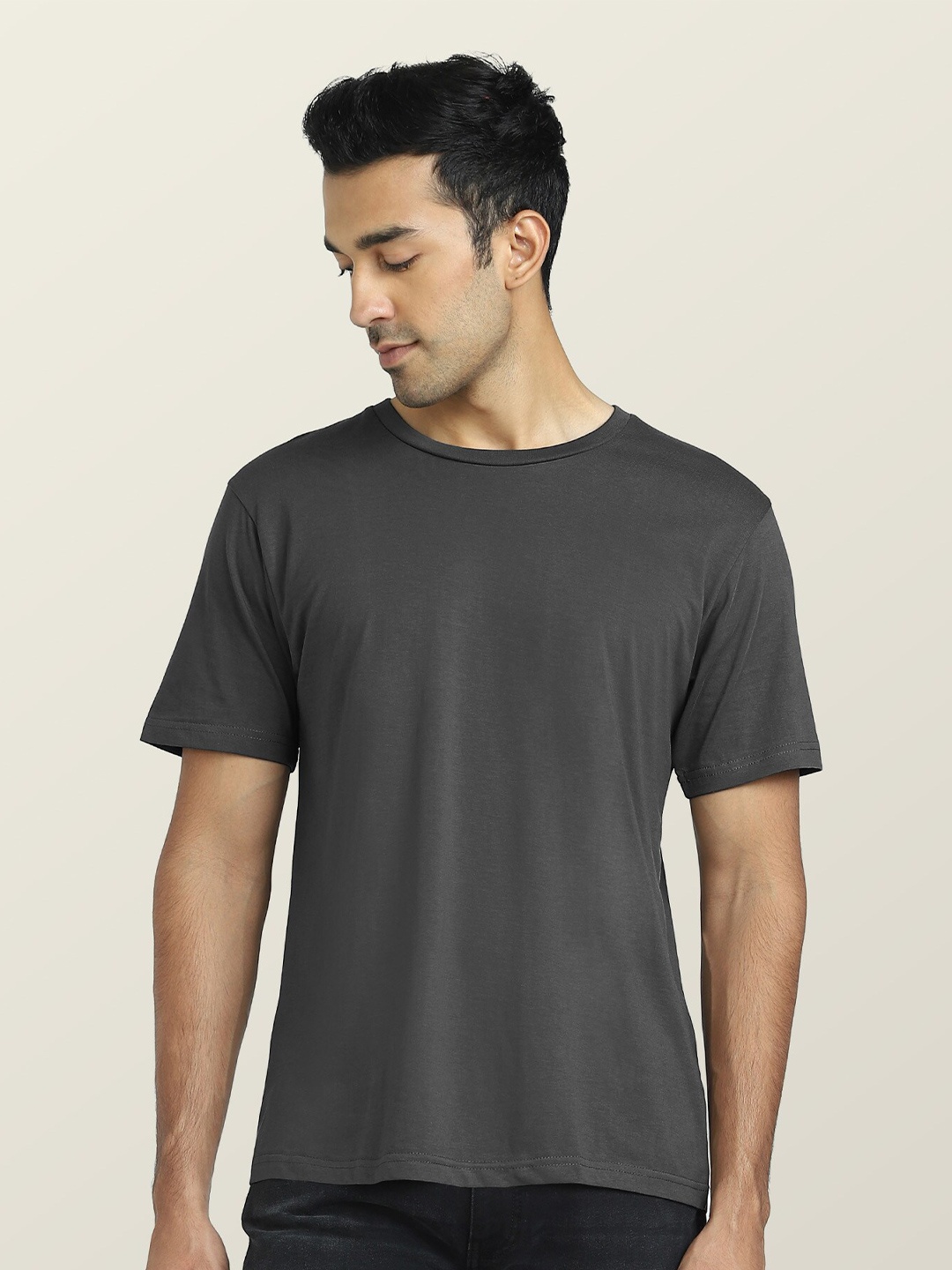 

XYXX Short Sleeves Regular Fit Cotton T-shirt, Grey