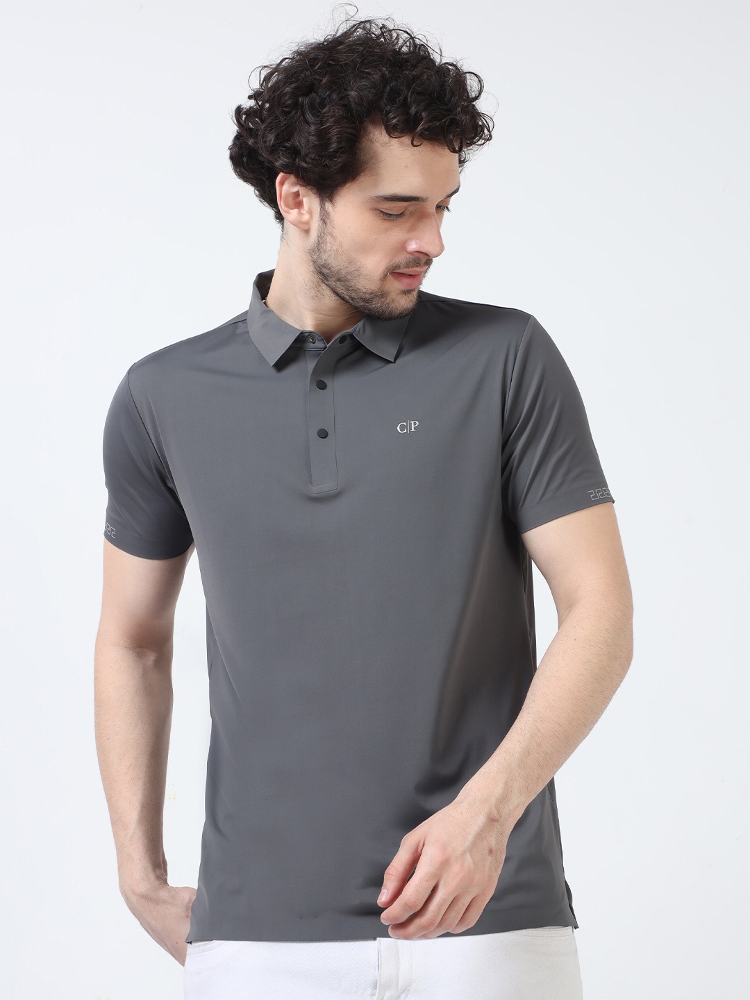 

Classic Polo Short Sleeves Slim Fit Cotton T-shirt, Grey