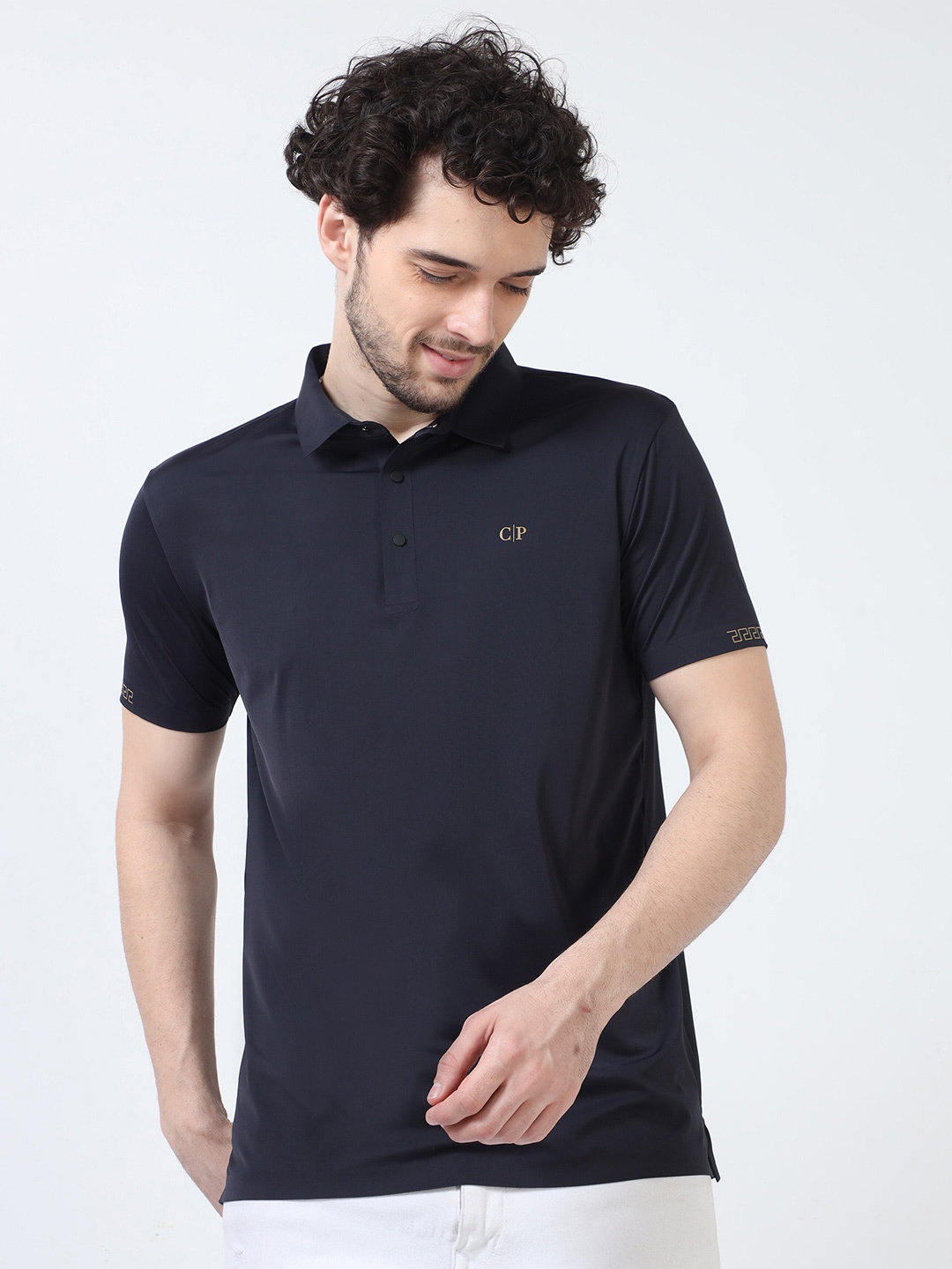 

Classic Polo Short Sleeves Slim Fit Cotton T-shirt, Navy blue