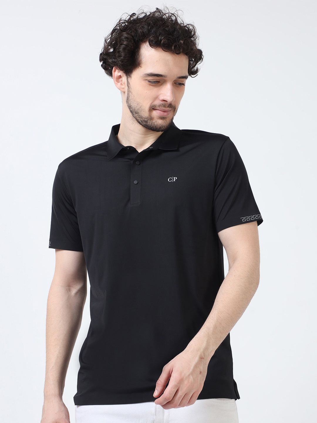 

Classic Polo Polo Collar Slim Fit Cotton T-shirt, Black