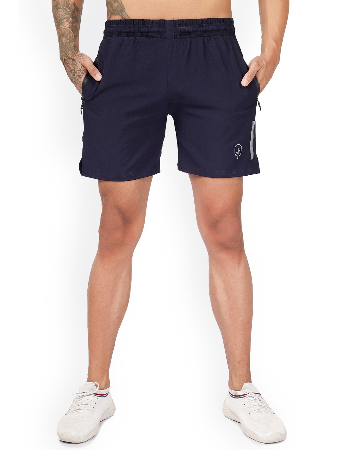 

BLUEFICUS Men Low-Rise Sports Shorts, Navy blue