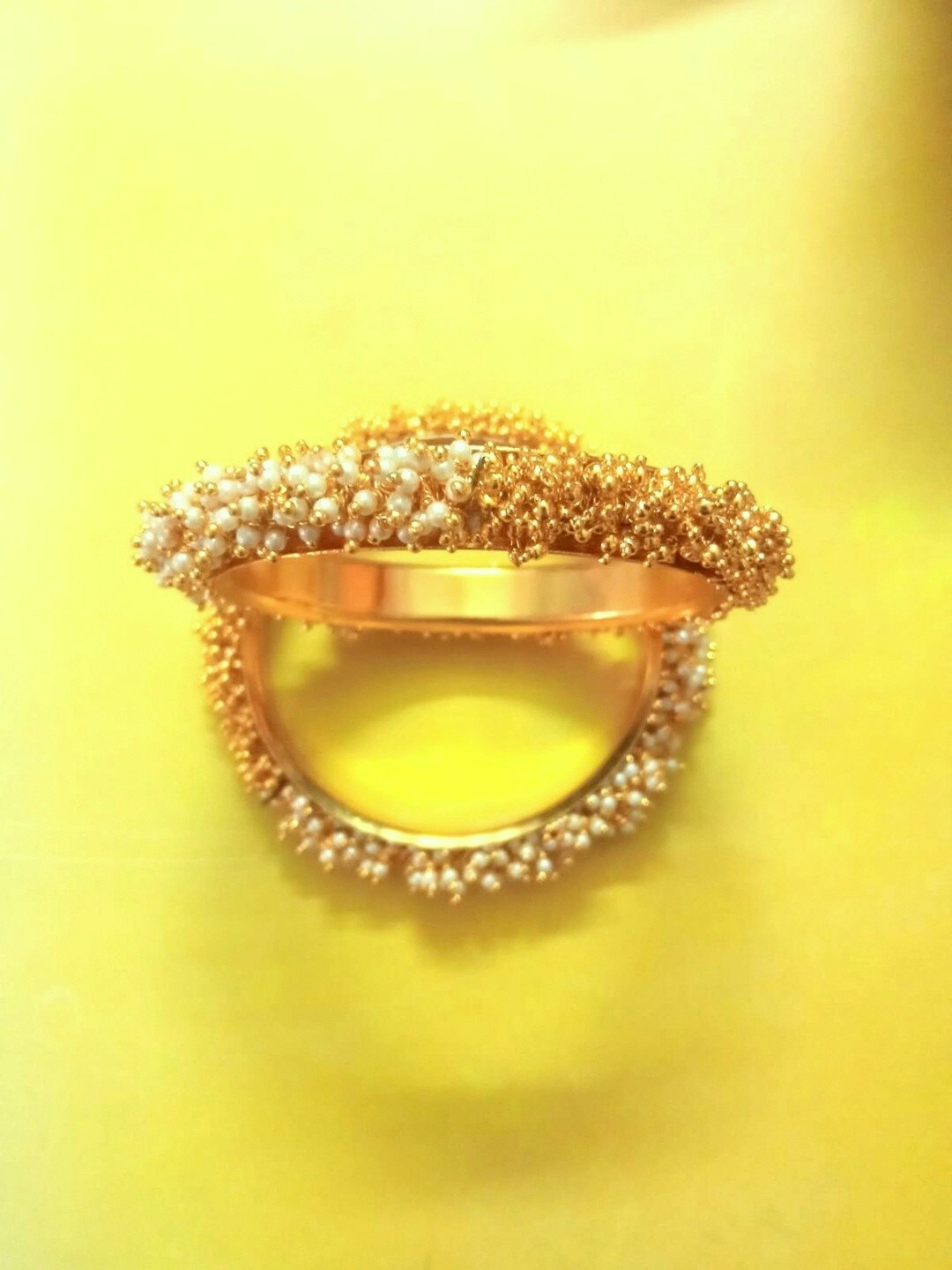 

Runjhun Gold-Plated Stone-Studded Bangle