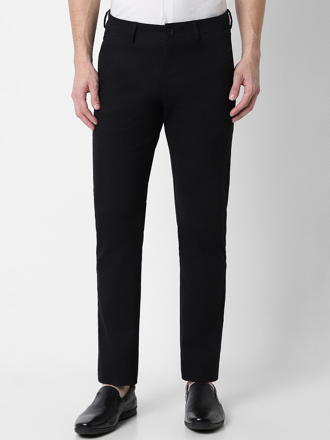 

Peter England Casuals Men Slim Fit Formal Trousers, Black