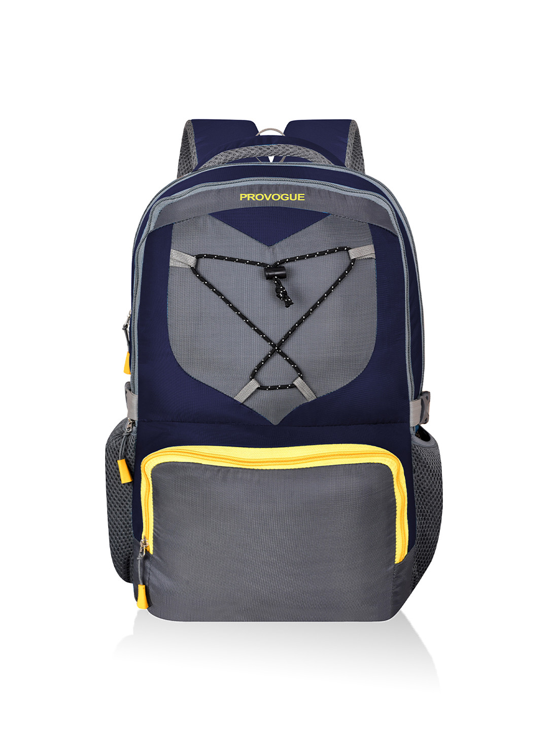 

Provogue Unisex Brand Logo Embroidered Backpack with Compression Straps, Navy blue