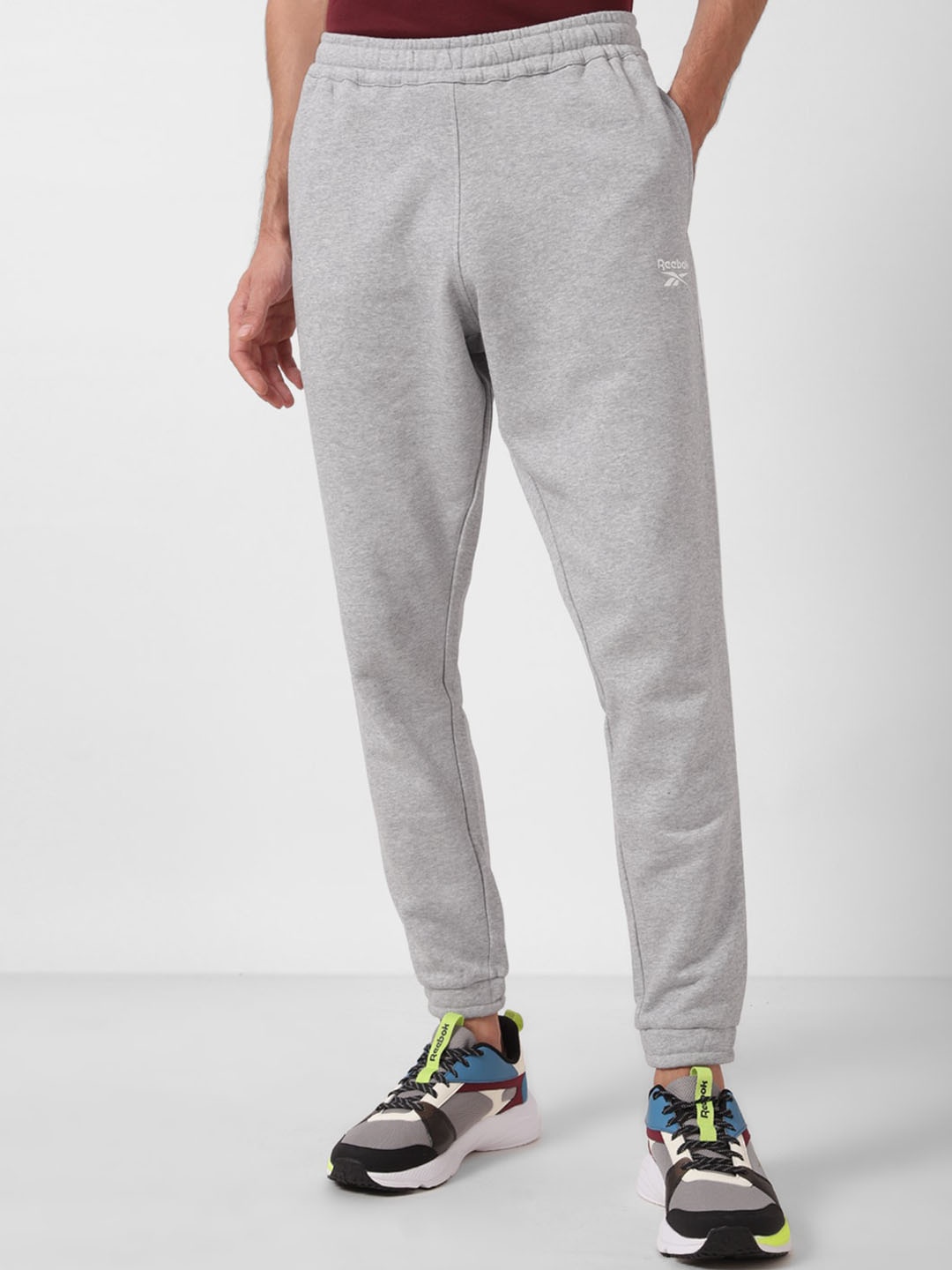 

Reebok Men Mid-Rise Track Pant, Grey