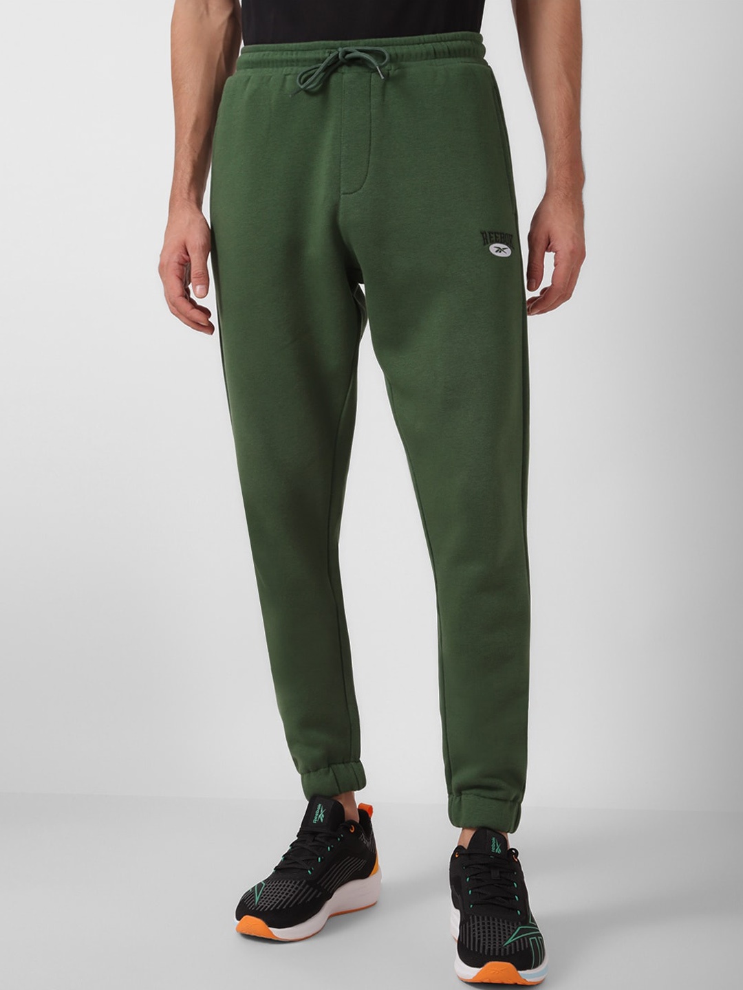 

Reebok Men Cotton Mid-Rise Joggers, Green