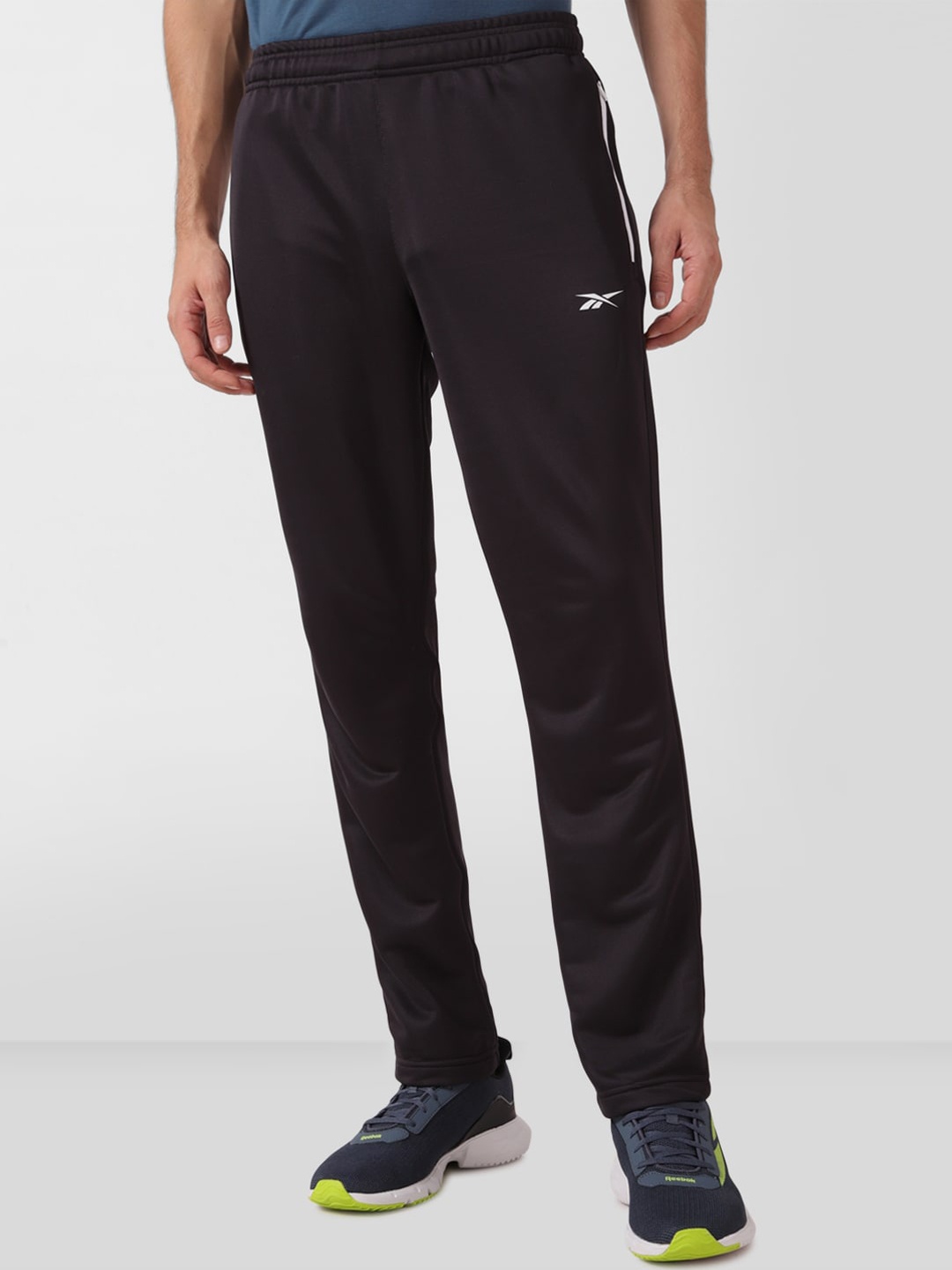 

Reebok Men Regular Fit Mid-Rise Track Pants, Black