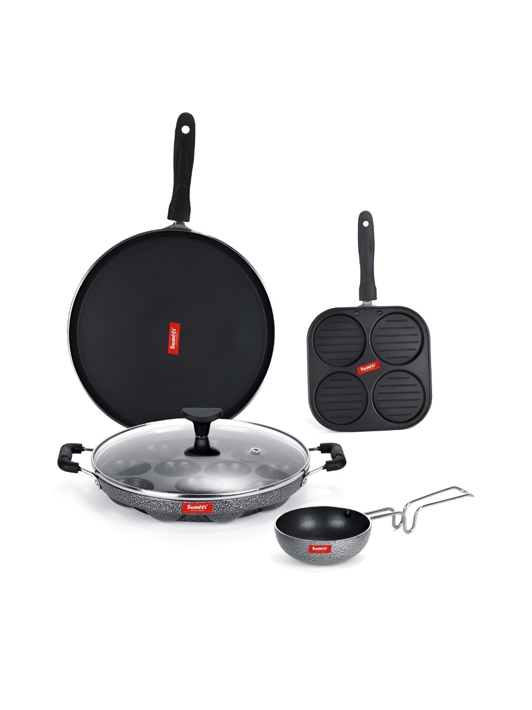 

Sumeet Silver-Toned NonStick Dishwasher Safe Cookware Set