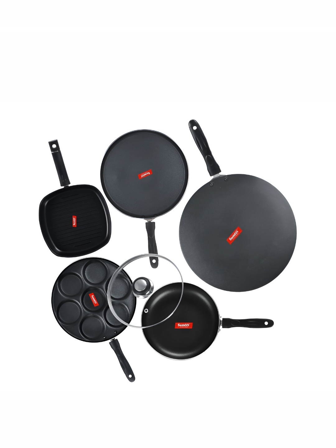 

Sumeet Silver-Toned Aluminium Dishwasher Safe Cookware Set