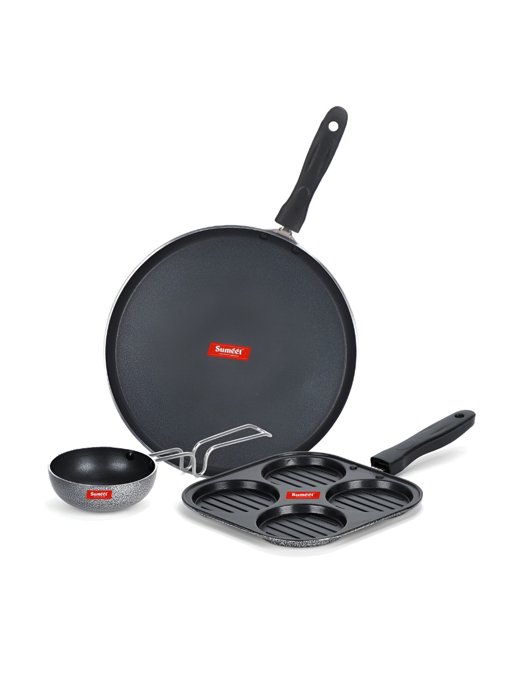 

Sumeet Silver-Toned Aluminium Dishwasher Safe Cookware Set