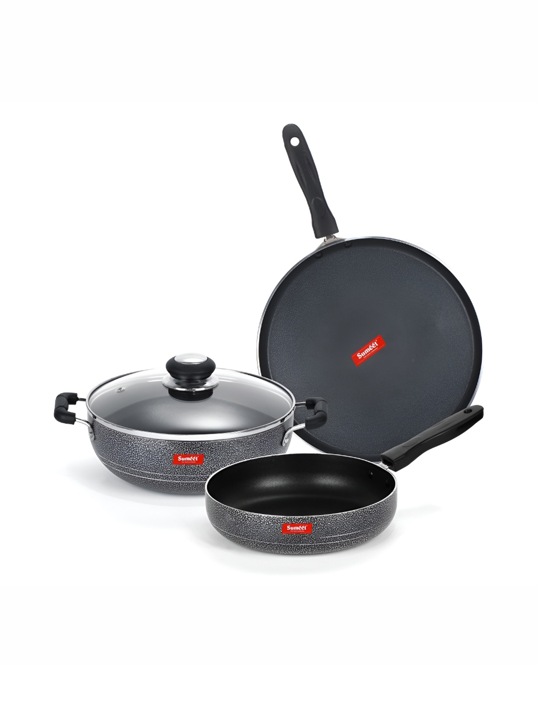 

Sumeet Silver-Toned Aluminium Dishwasher Safe Cookware Set