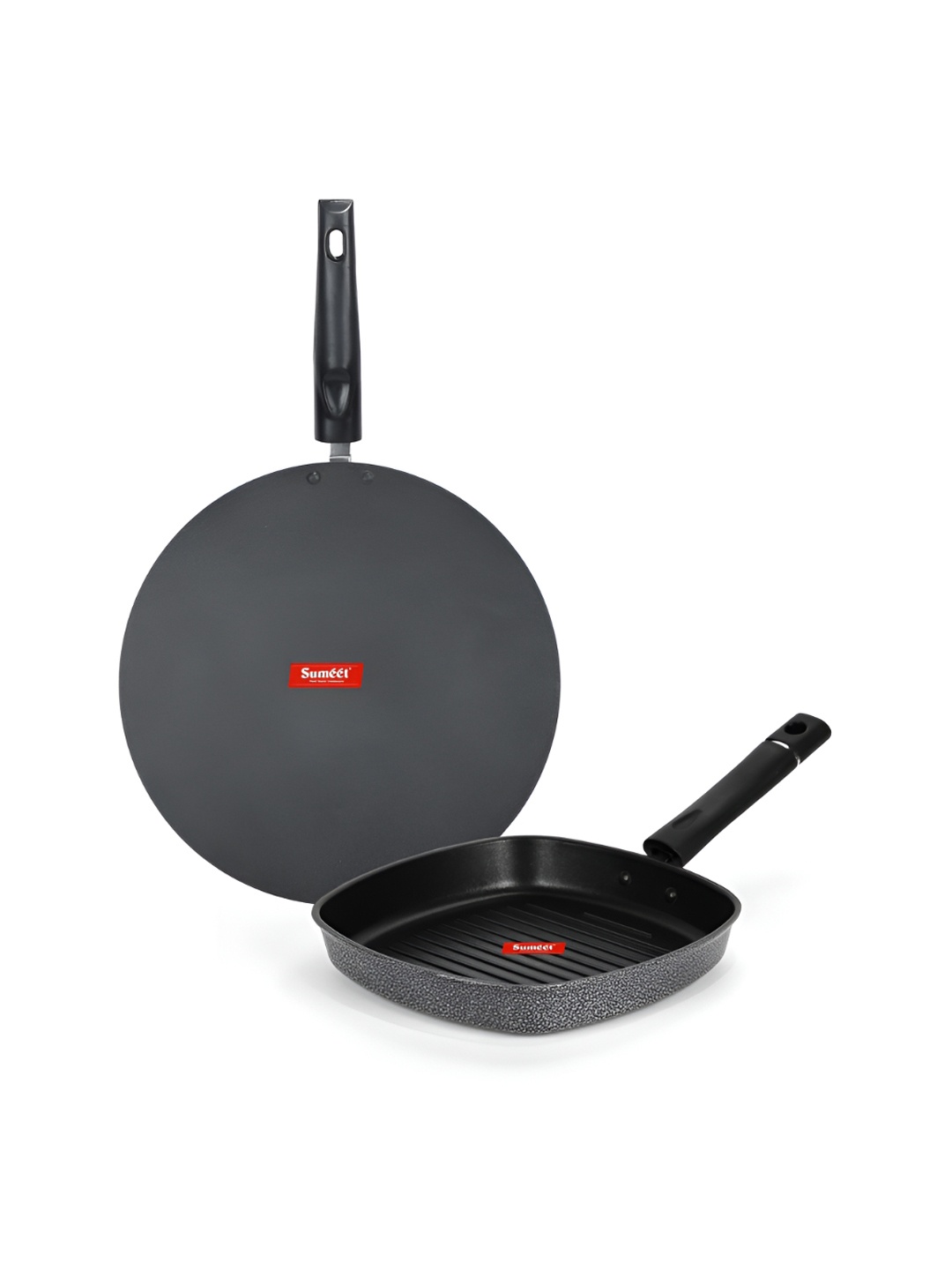 

Sumeet Silver Toned & Black Aluminium Dishwasher Safe Cookware Set