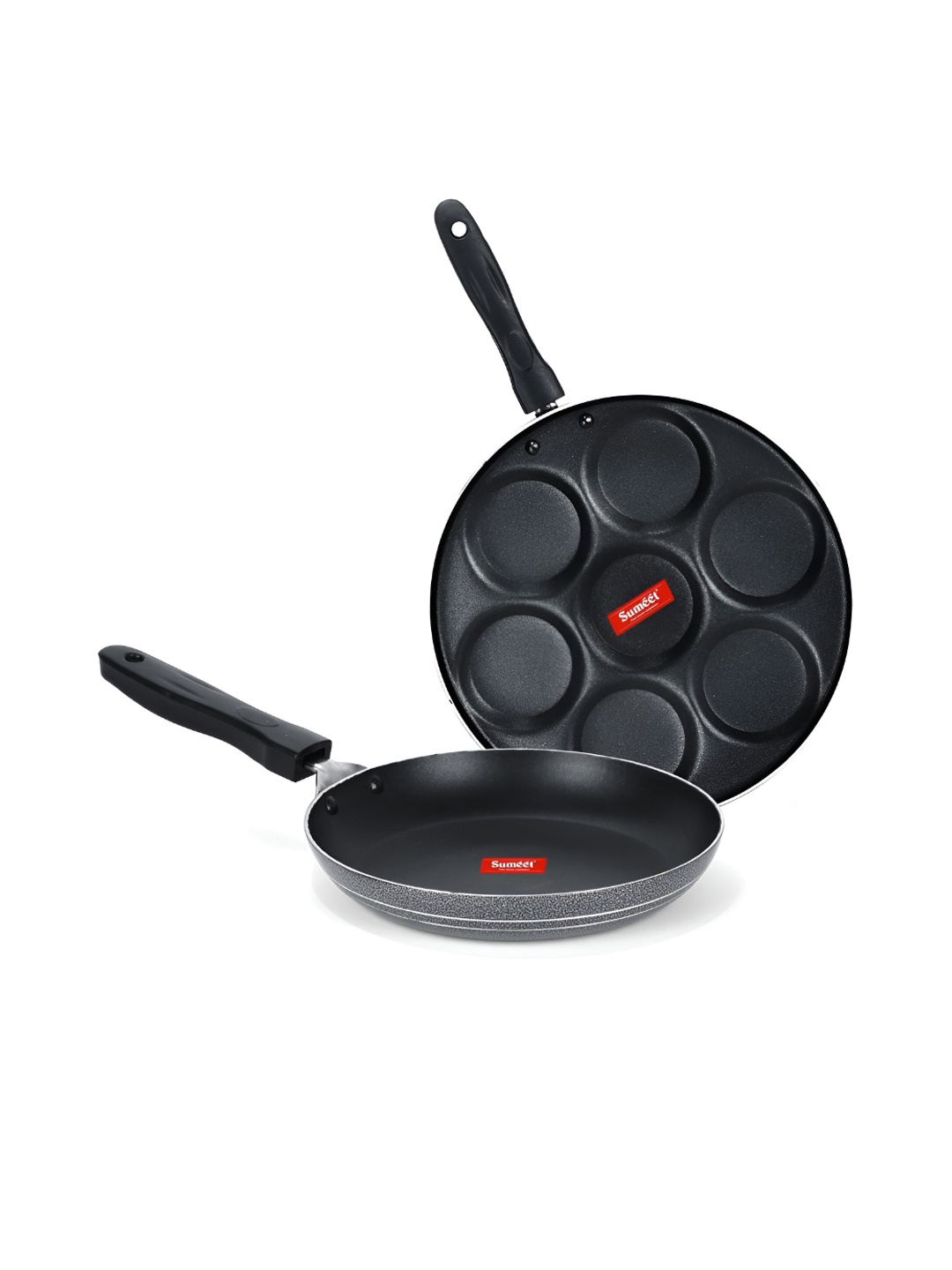

Sumeet Silver Toned & Black Aluminium Dishwasher Safe Cookware Set