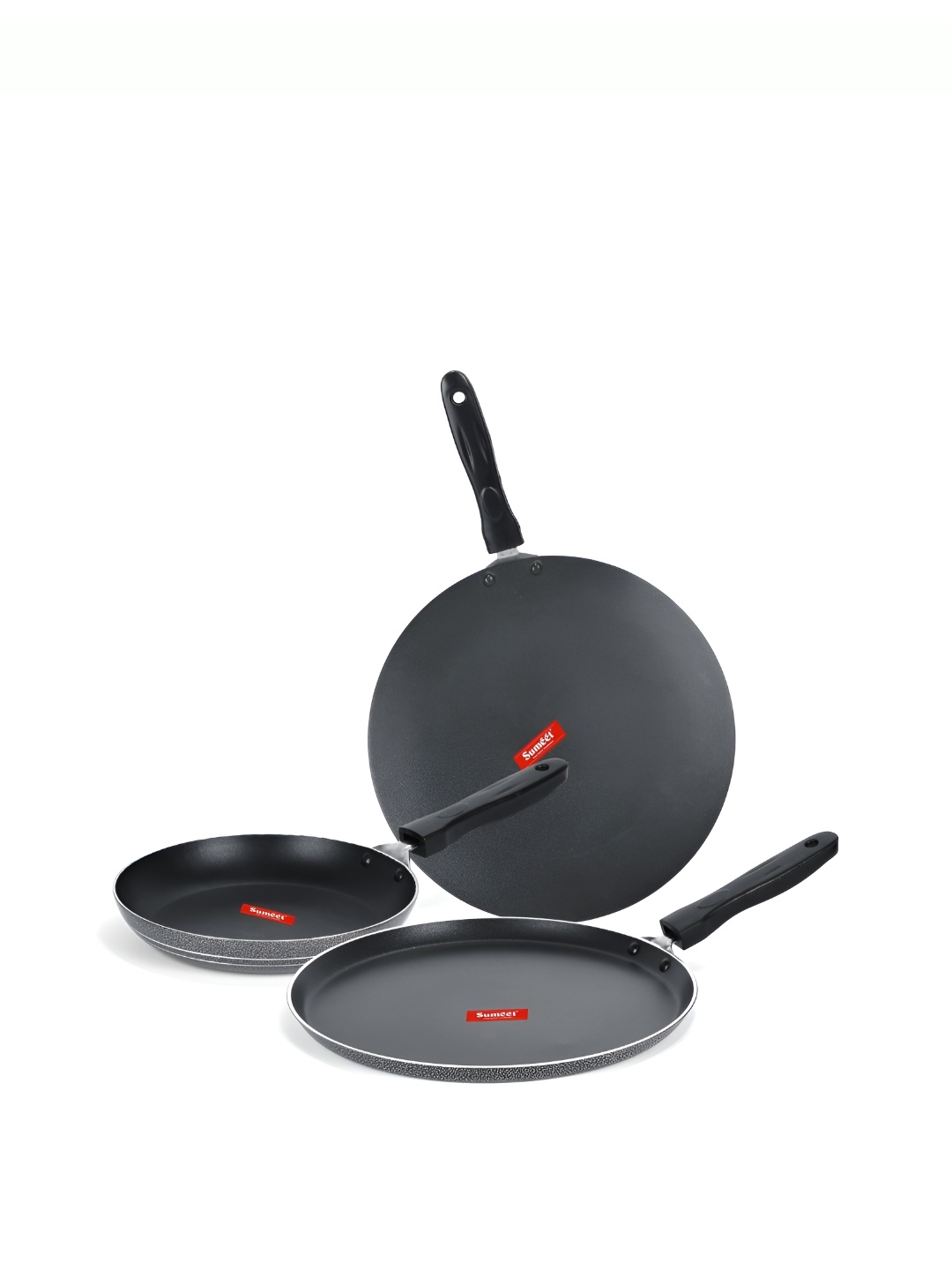 Sumeet Silver Toned & Black Aluminium Dishwasher Safe Cookware Set