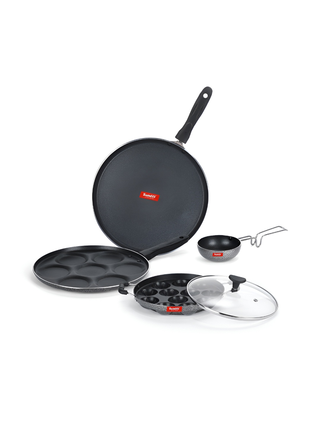 

Sumeet Silver-Toned Aluminium Dishwasher Safe Cookware Set