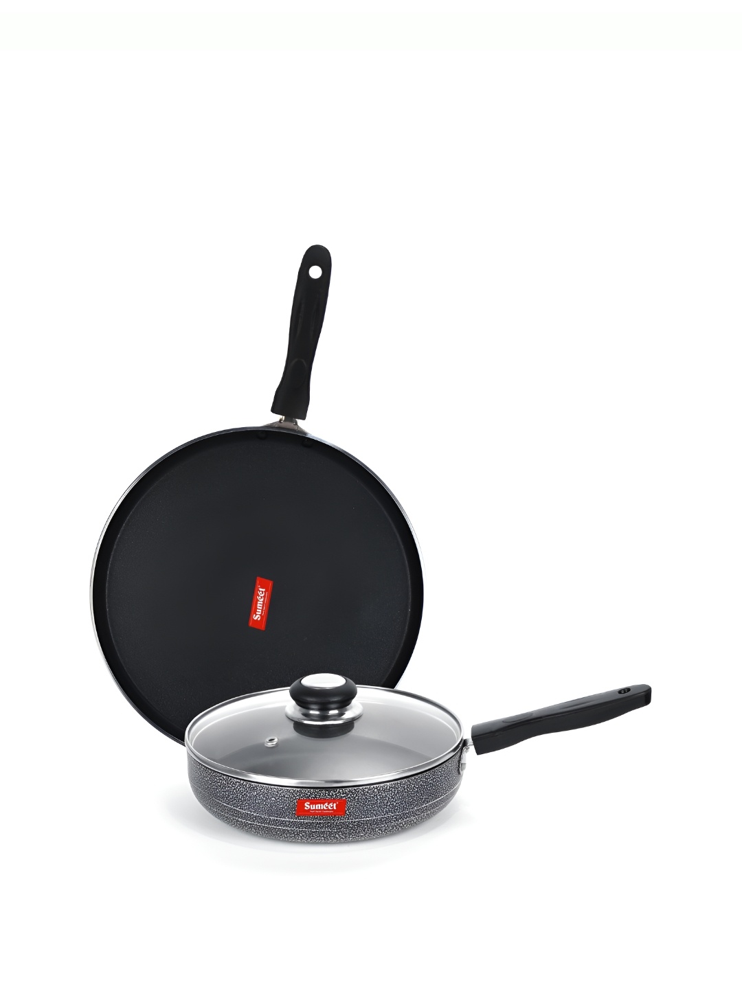 Sumeet Silver Toned & Black Aluminium Dishwasher Safe Cookware Set