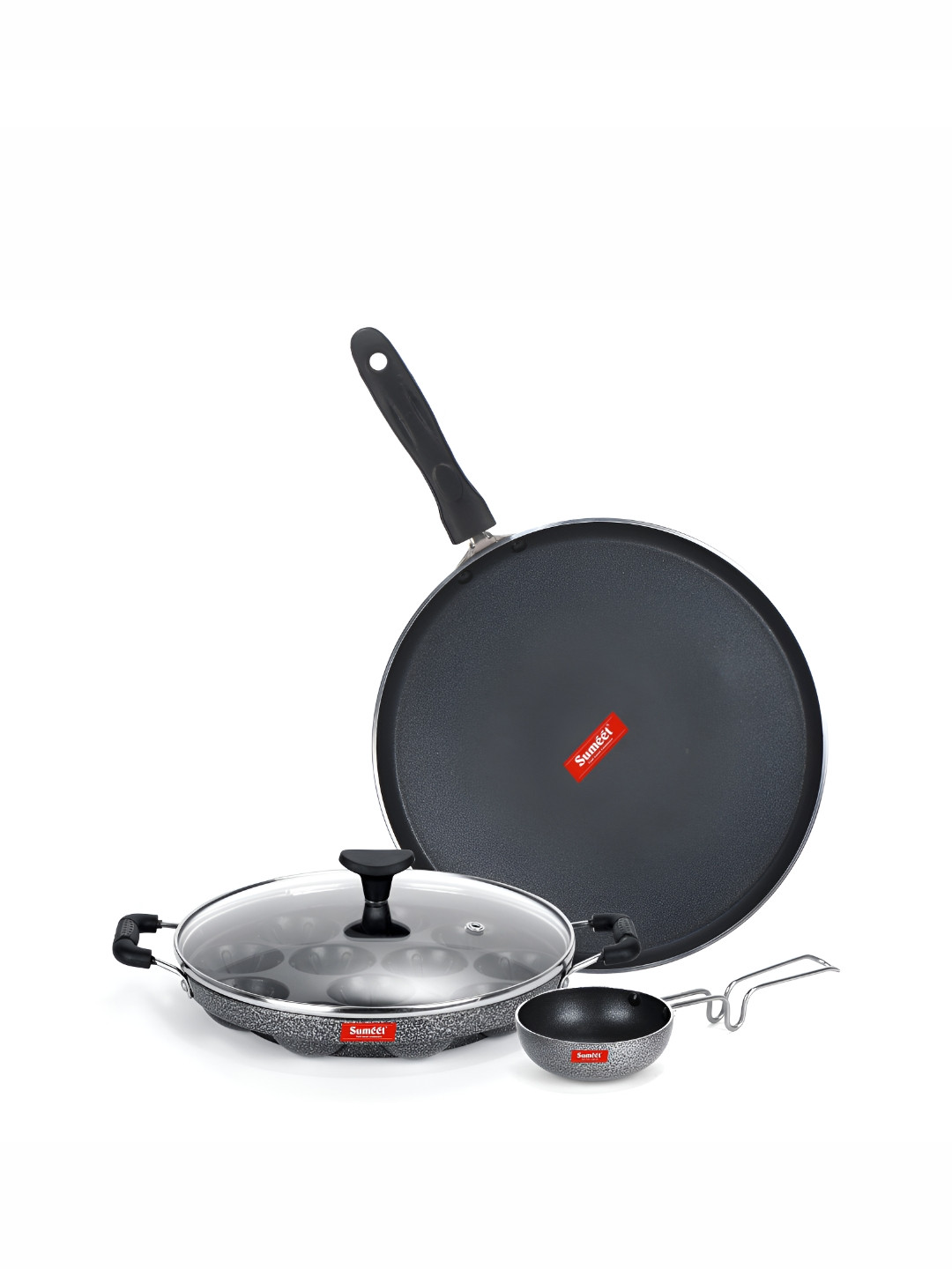 

Sumeet Silver-Toned Aluminium Dishwasher Safe Cookware Set