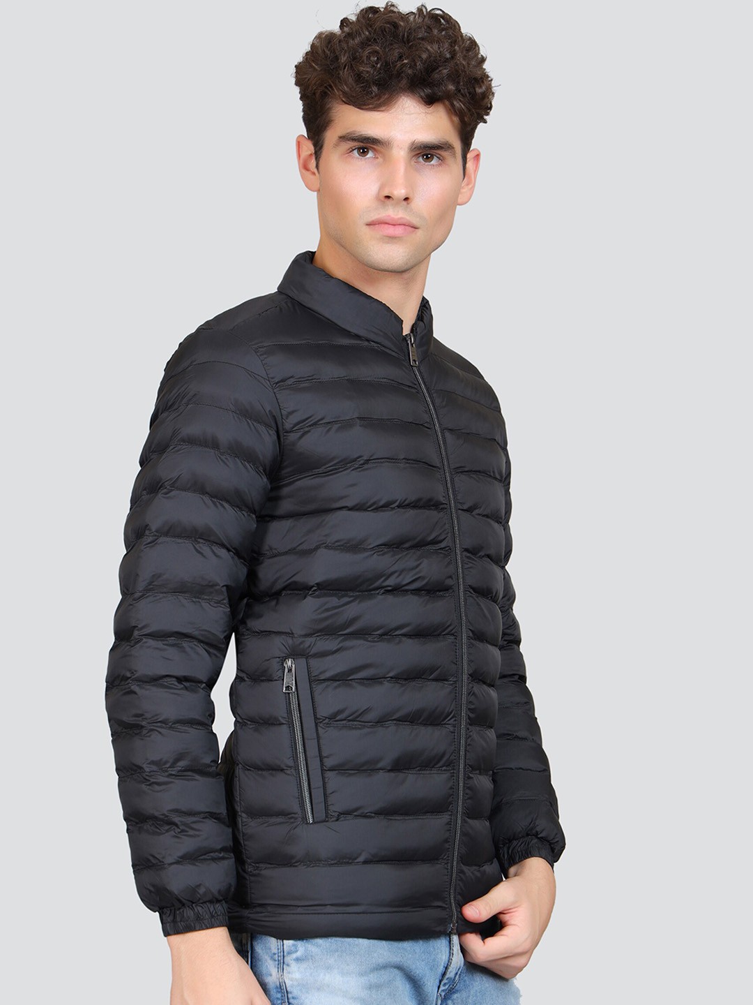 

YOUNG CLUB CLASSIC Mock Collar Padded Jacket, Black