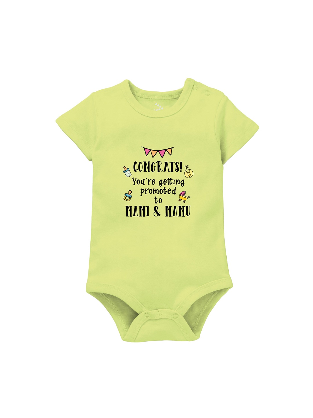 

Zeezeezoo Infants Typography Printed Pure Cotton Bodysuit, Green