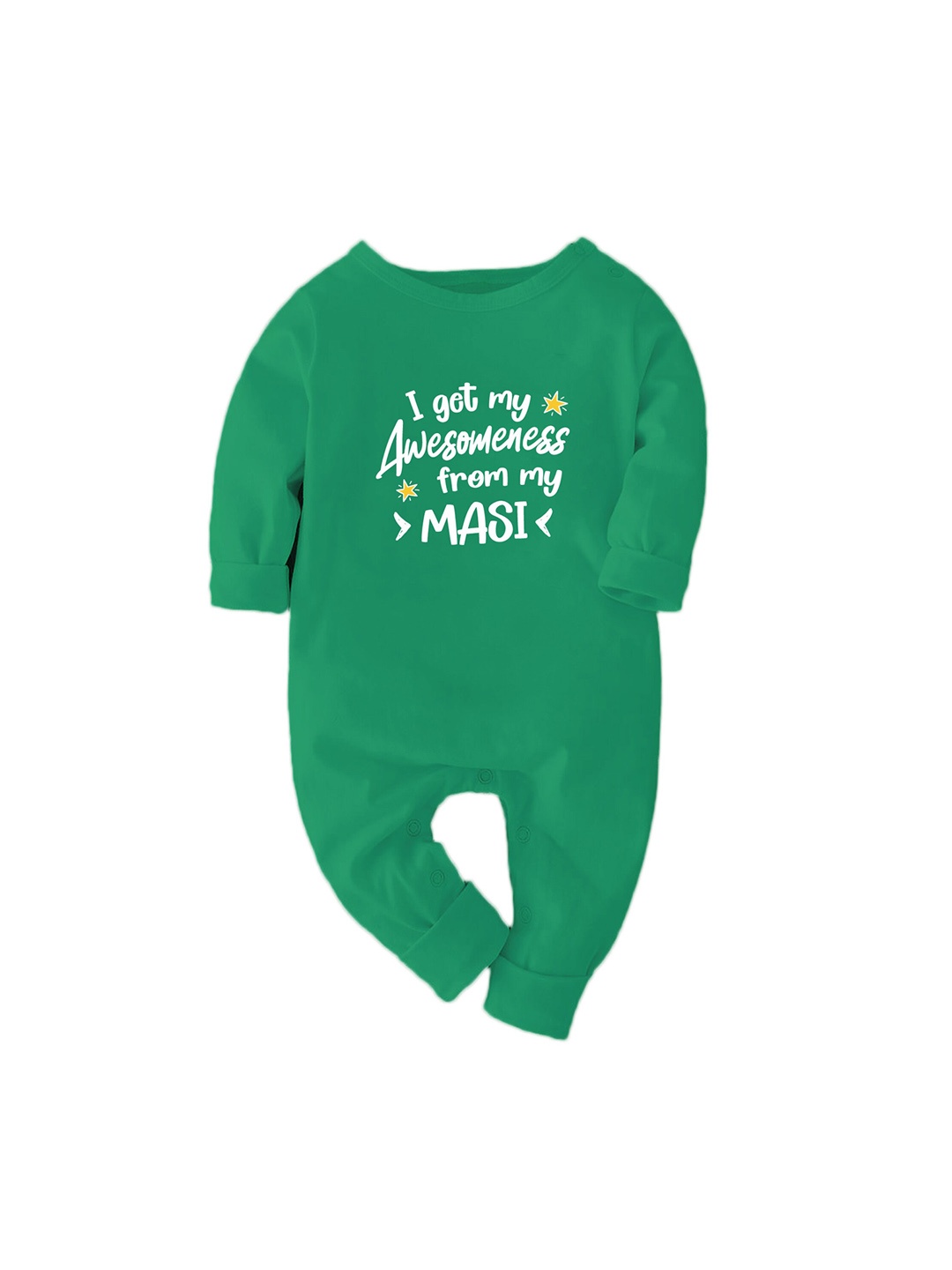 

Zeezeezoo Kids Infants Awesomeness from Masi Printed Pure Cotton Rompers, Green