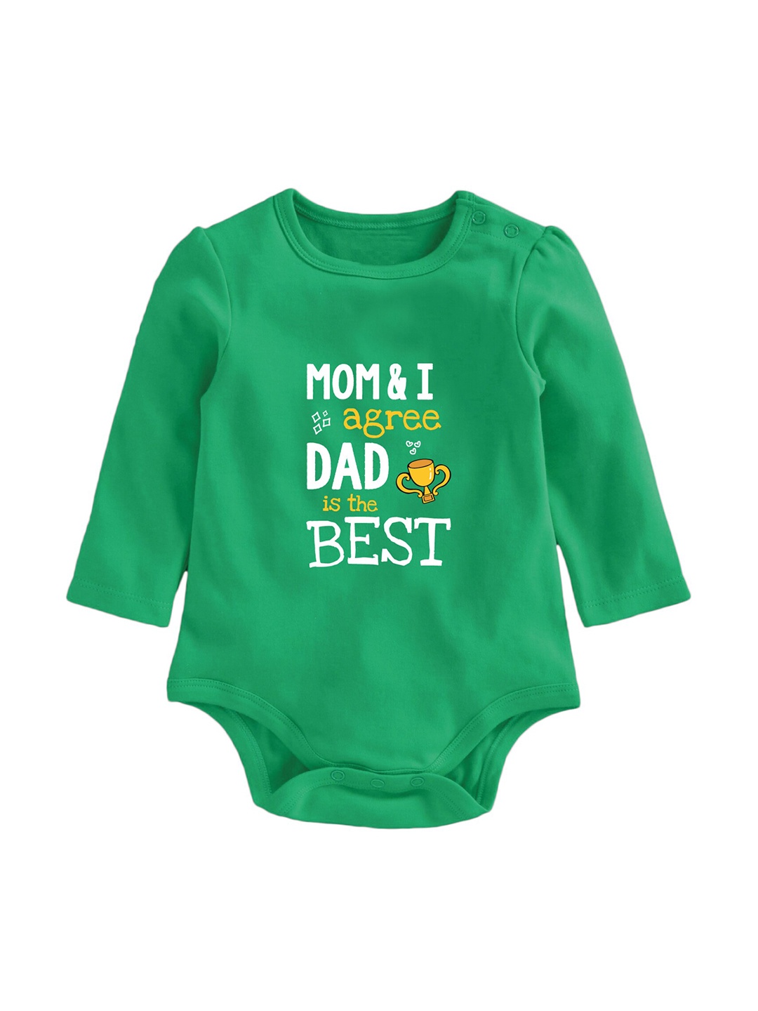 

Zeezeezoo Infants Typography Printed Pure Cotton Bodysuit, Green