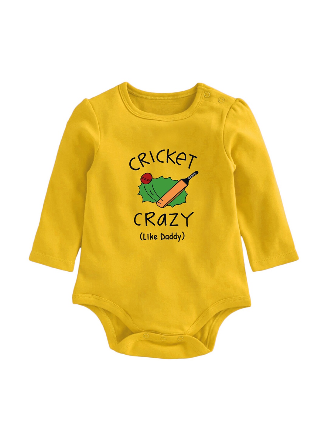 

Zeezeezoo Infants Typography Printed Pure Cotton Bodysuit, Yellow