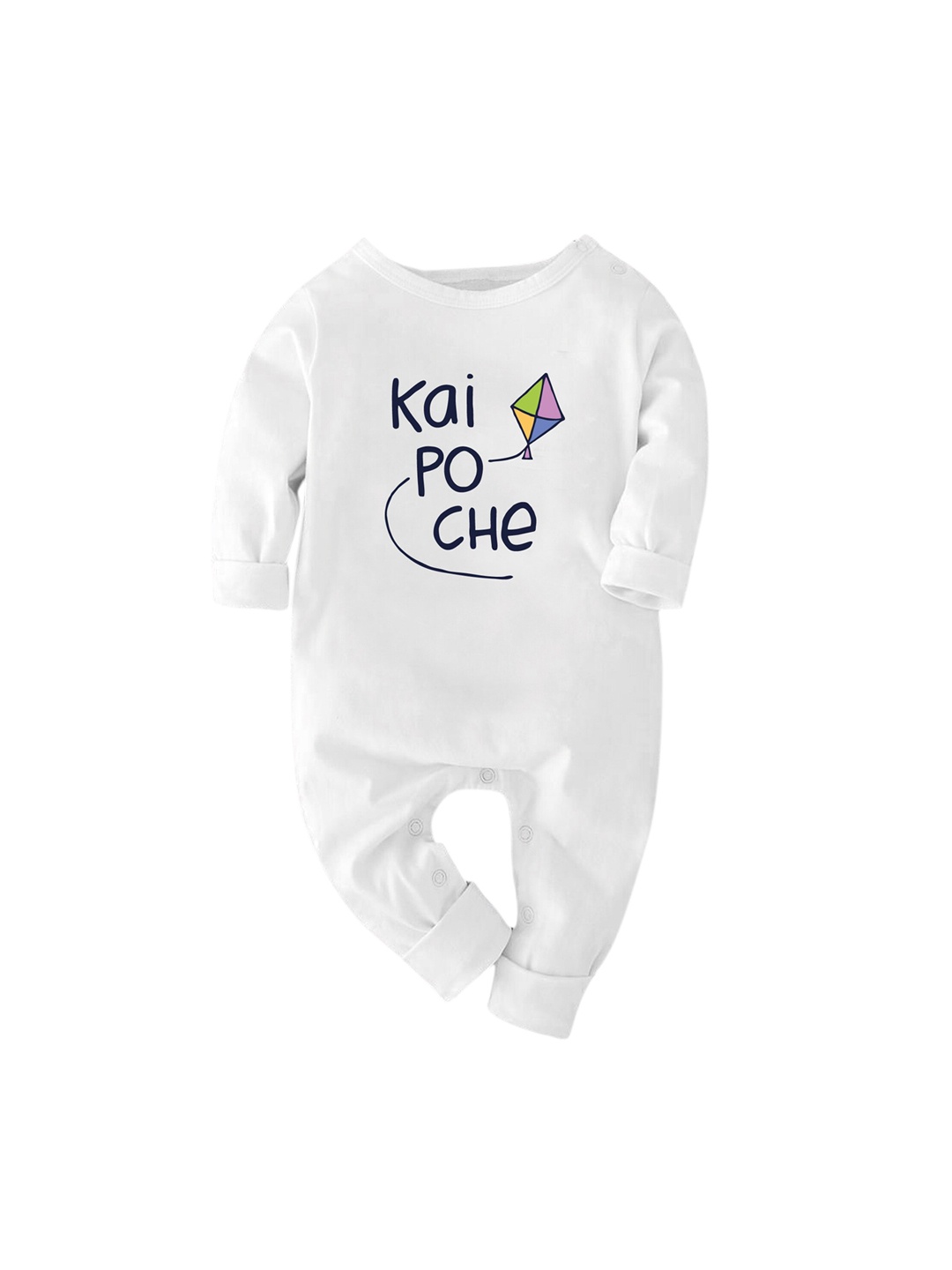 

Zeezeezoo Infant Kids Kai Po Che Printed Cotton Romper, White