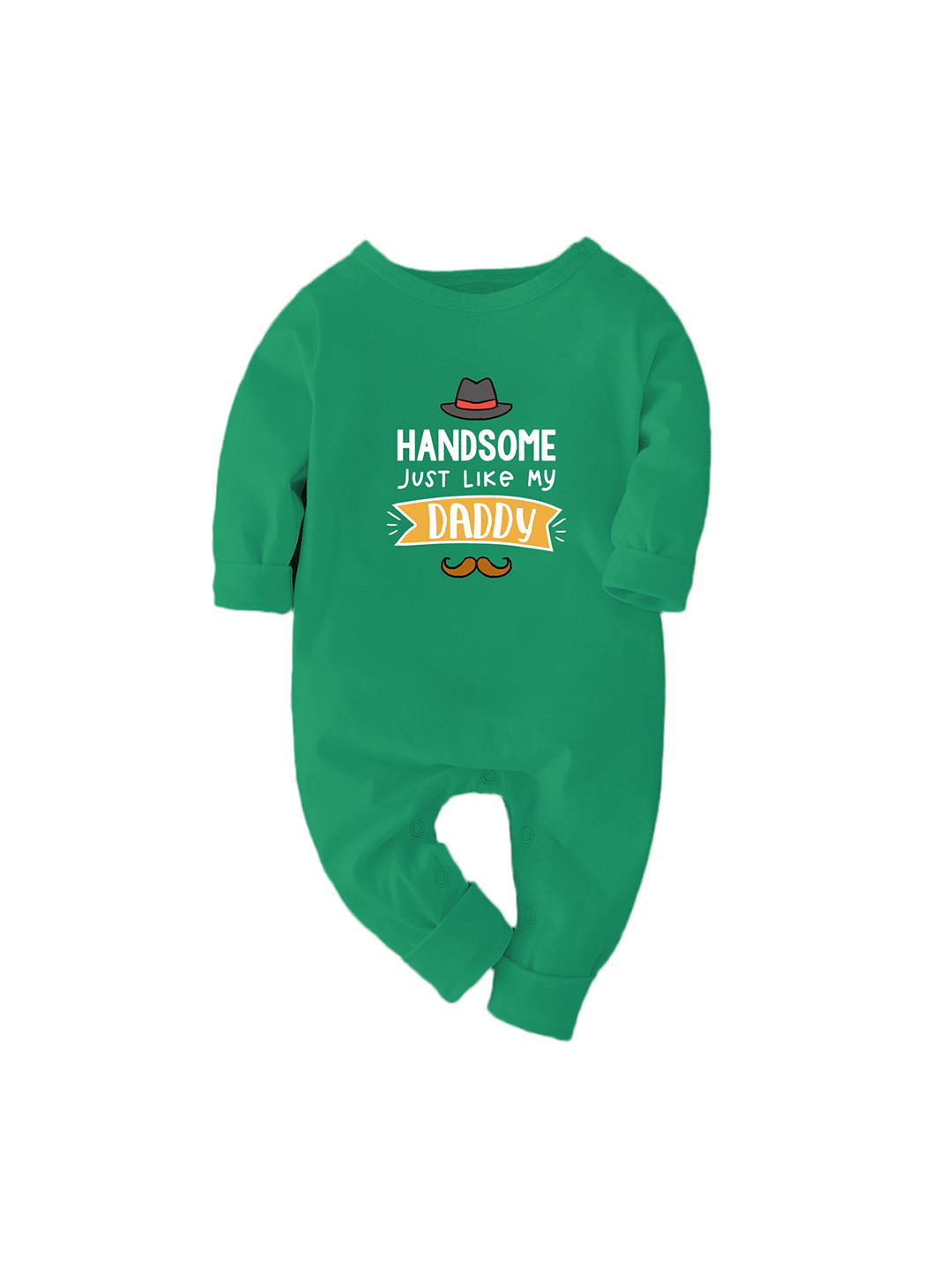 

Zeezeezoo Infant Handsome Like Daddy Printed Pure Cotton Romper, Green