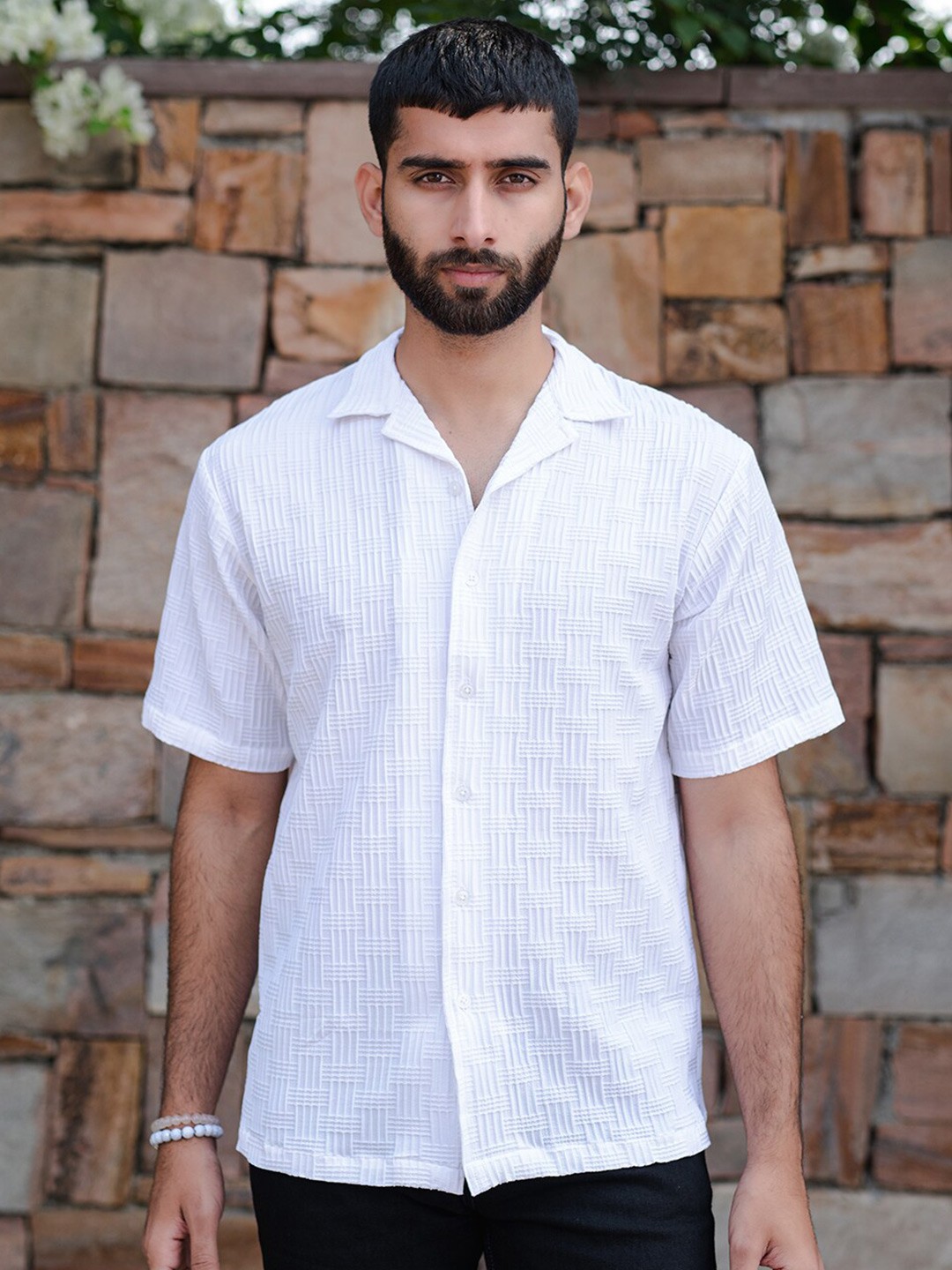 

Tistabene Checked Classic Casual Shirt, White