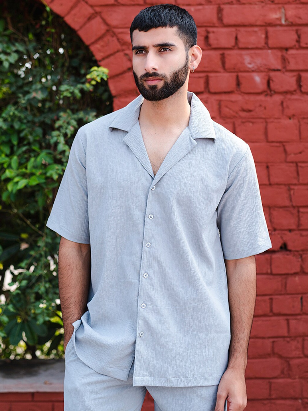 

Tistabene Cuban Collar Classic Casual Shirt, Grey