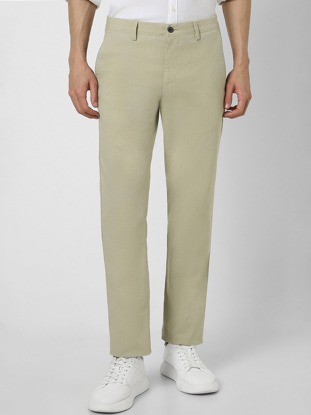 

Van Heusen Sport Men Mid-Rise Slim Fit Pure Cotton Trousers, Green
