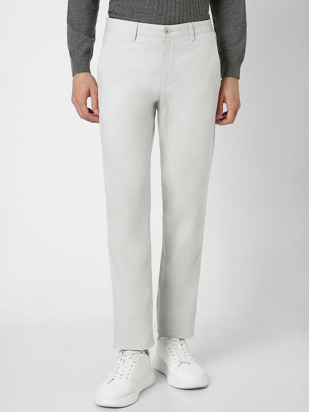 

Van Heusen Sport Men Mid-Rise Slim Fit Pure Cotton Trousers, Grey
