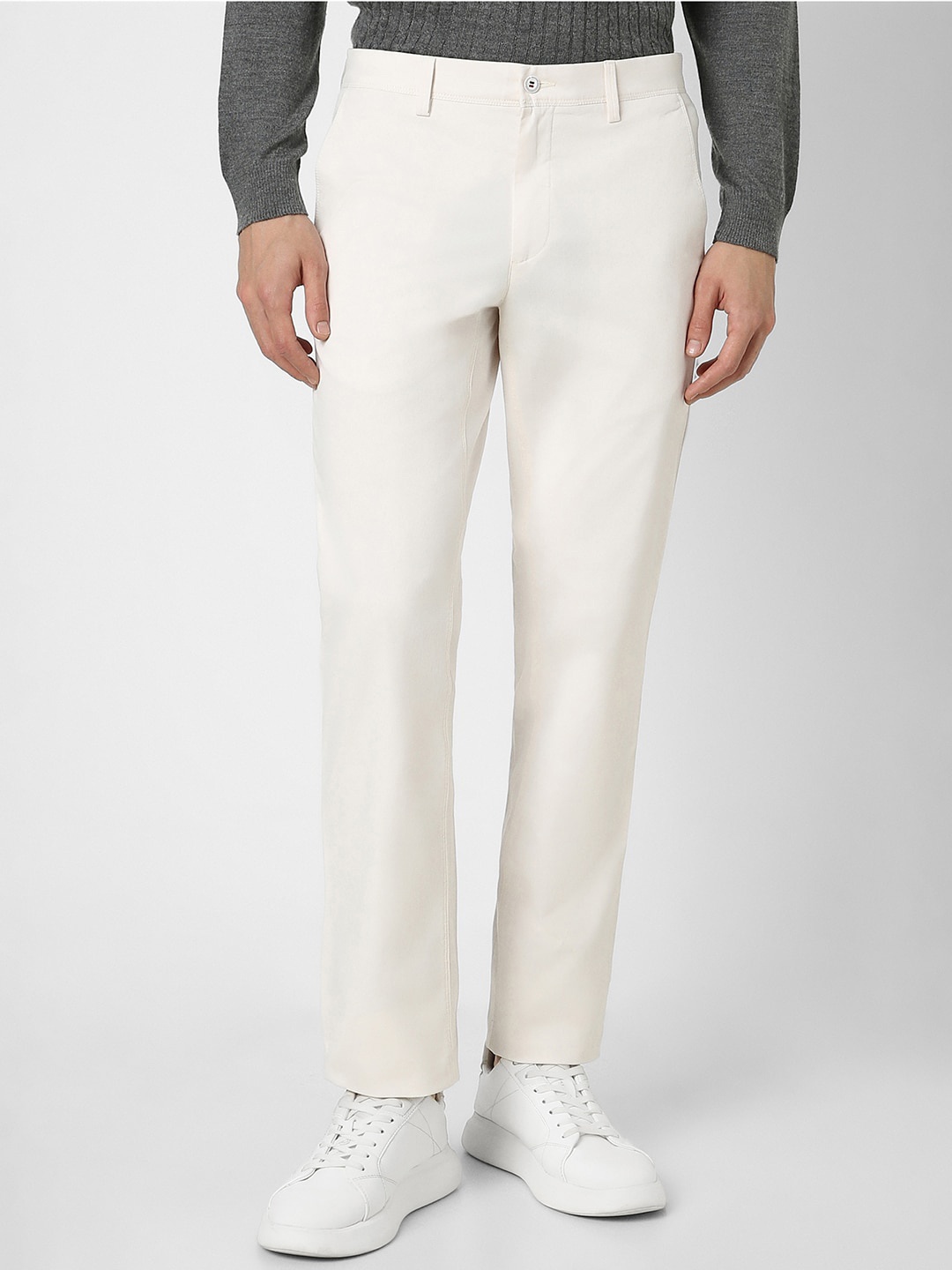 

Van Heusen Sport Men Mid-Rise Slim Fit Trousers, Cream