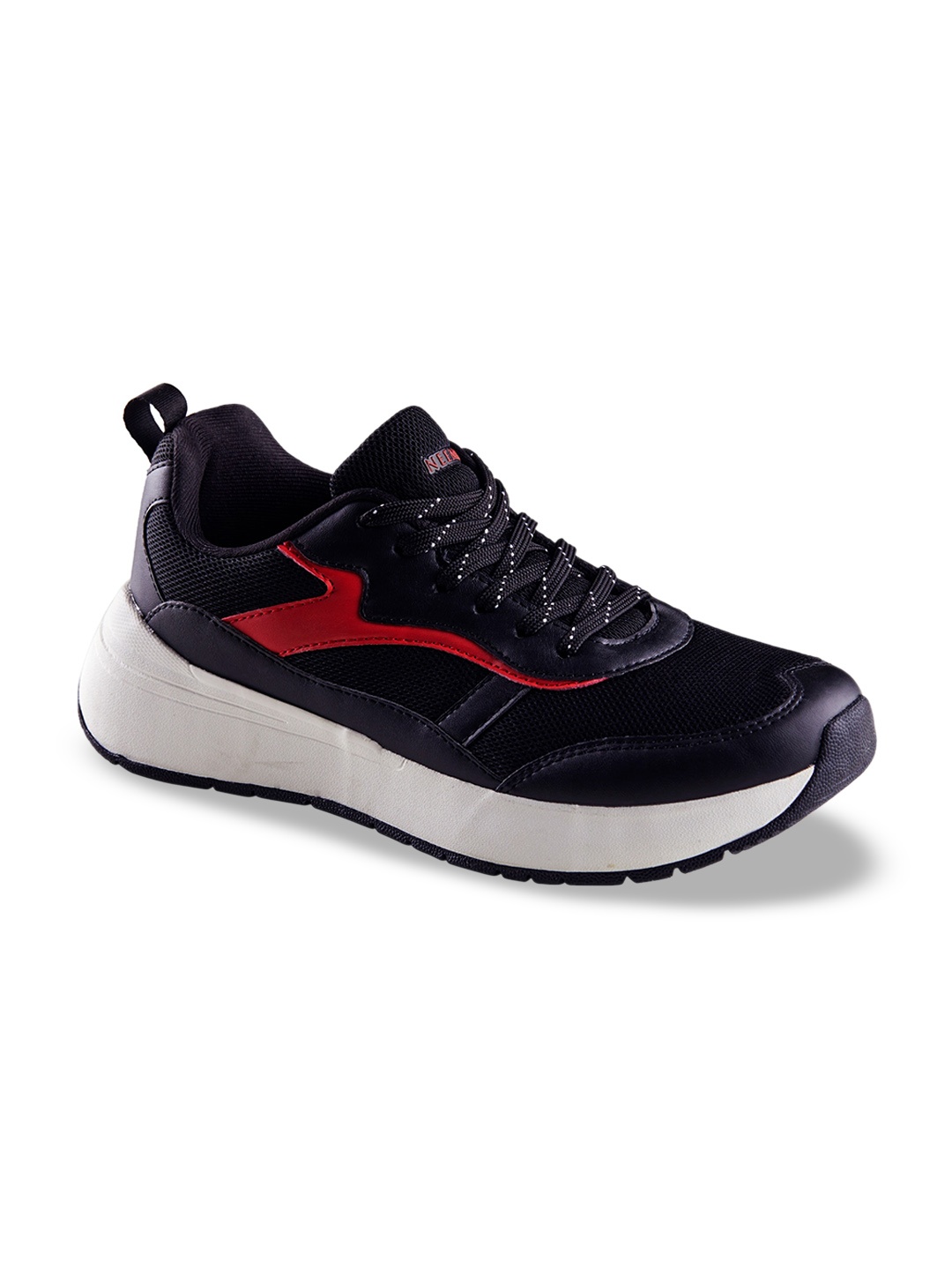 

NEEMANS Men Cosmo Textured Mesh Comfort Insole Sneakers, Black