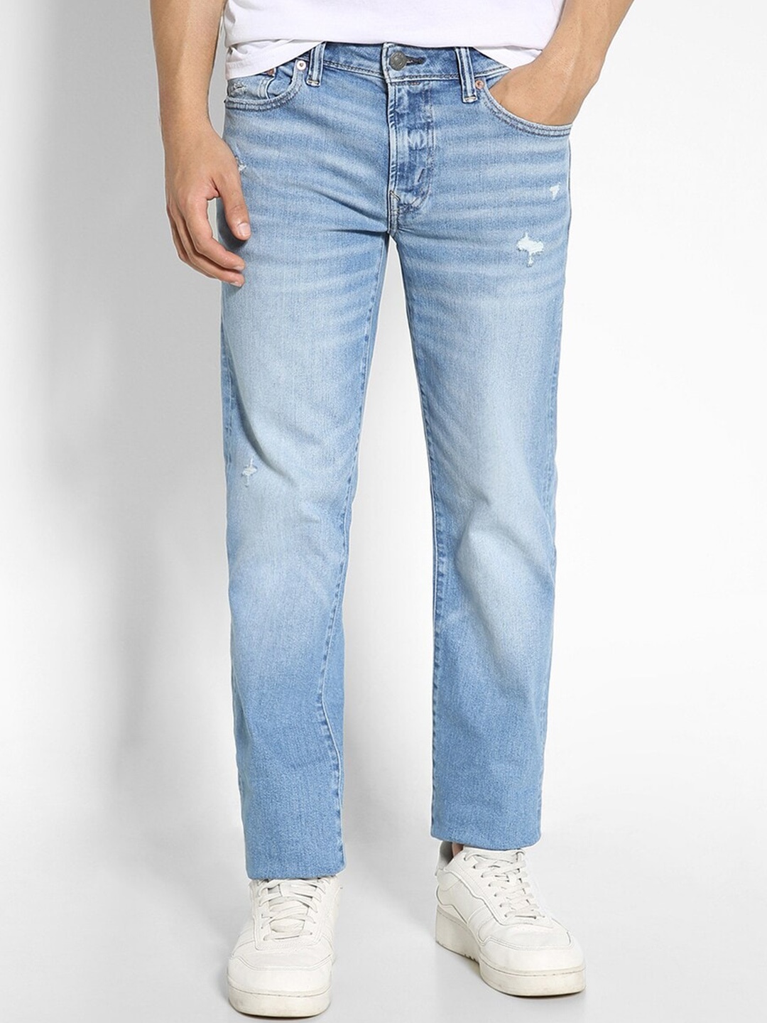 

AMERICAN EAGLE OUTFITTERS Men Straight Fit Mid-Rise Stretchable Jeans, Blue