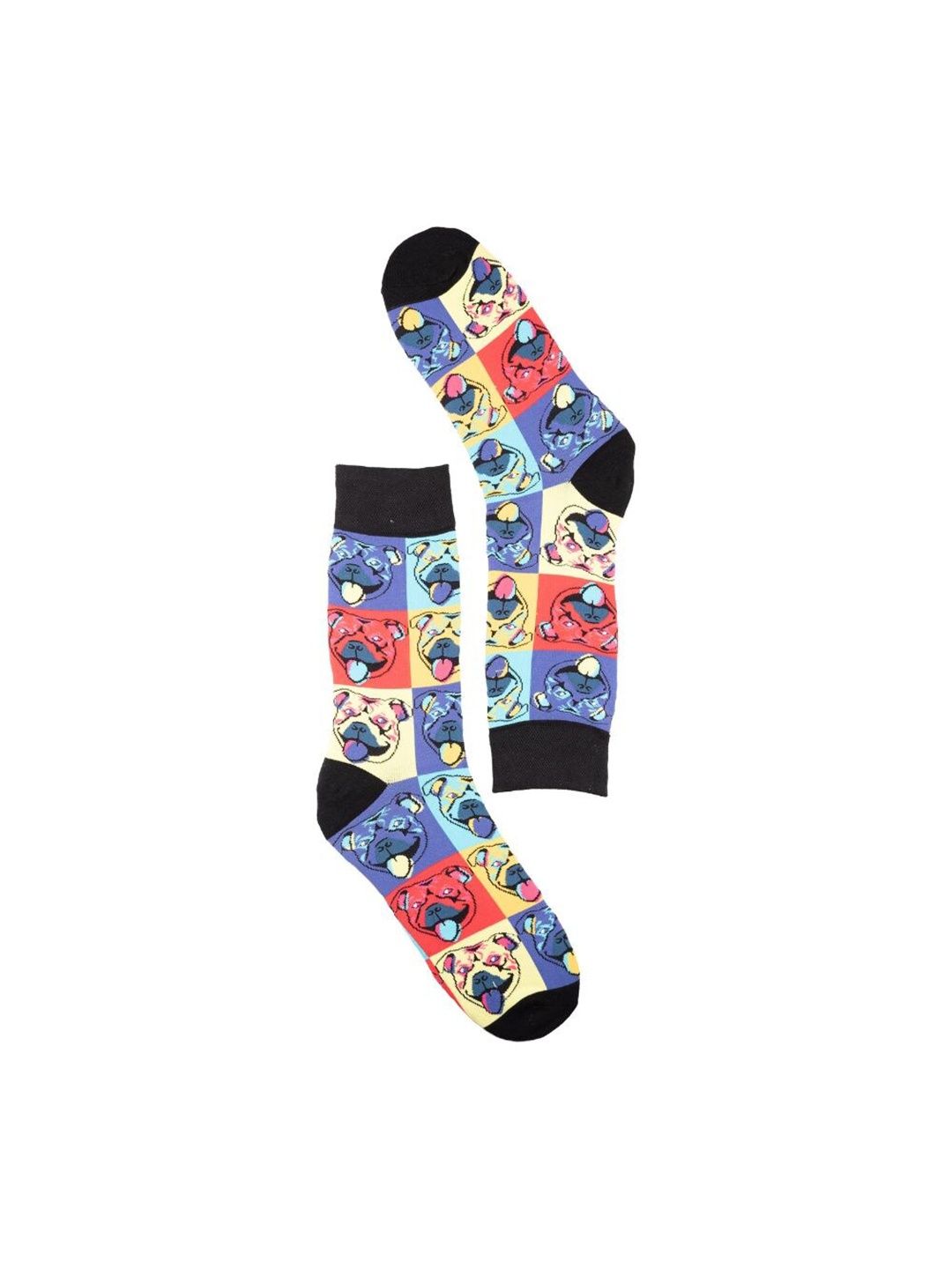 

The Tie Hub Men Printed Calf-Length Socks, Blue