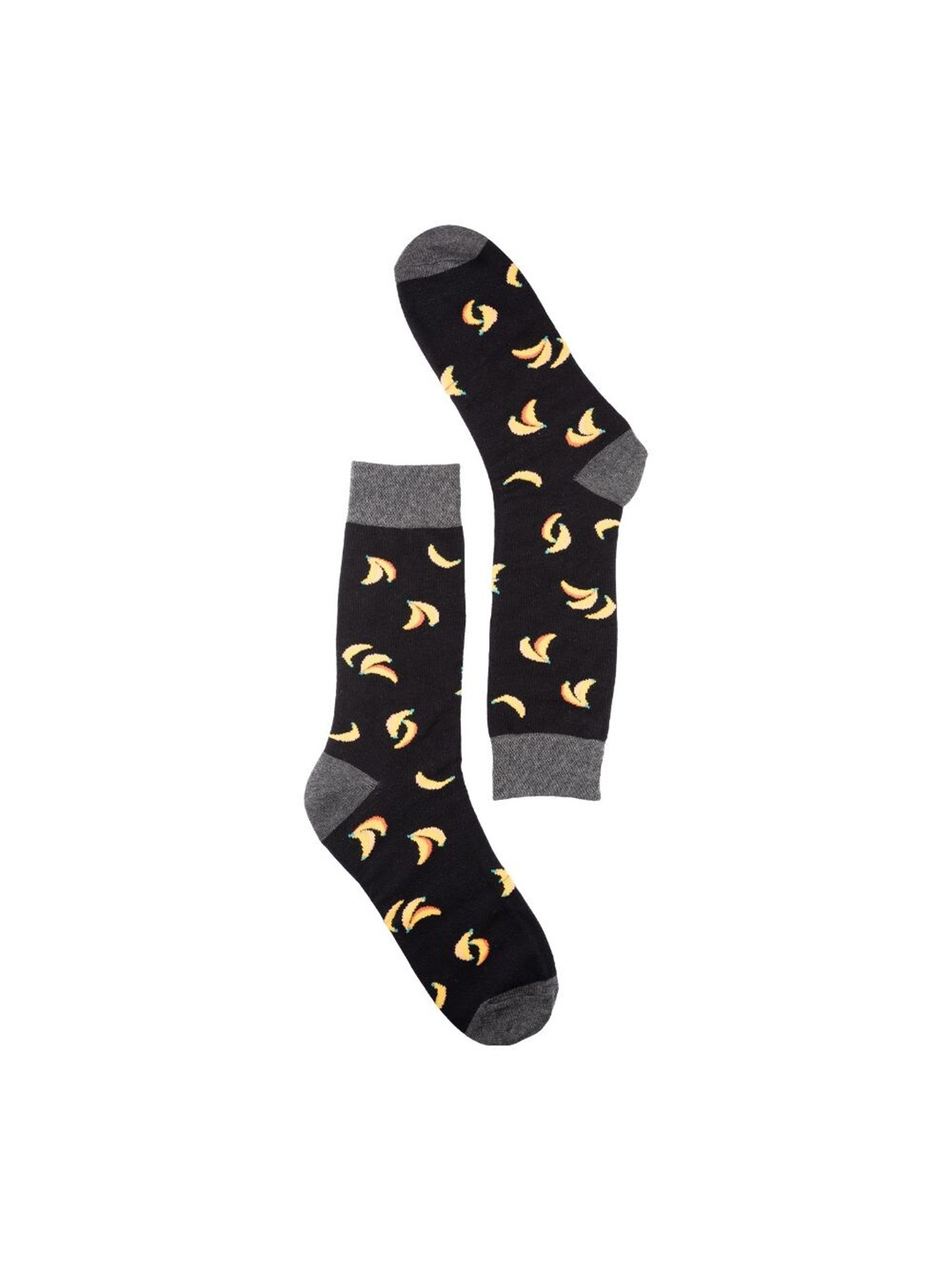 

The Tie Hub Men Bananas Patterned Calf-Length Socks, Black