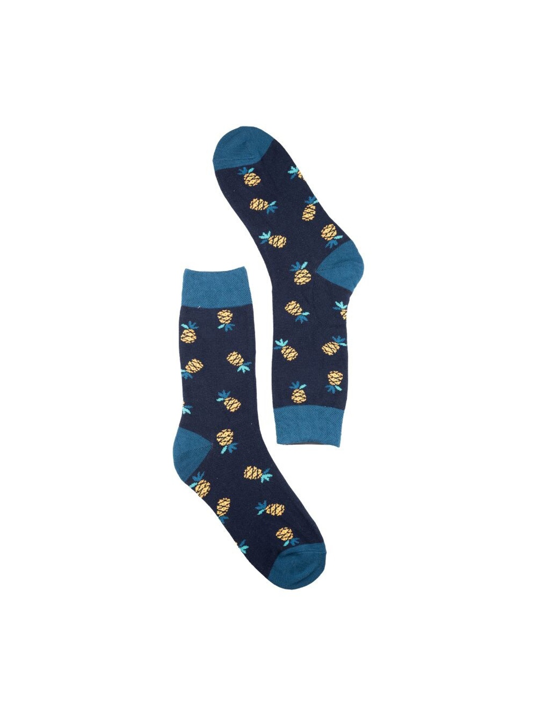 

The Tie Hub Patterned Pure Cotton Socks, Navy blue