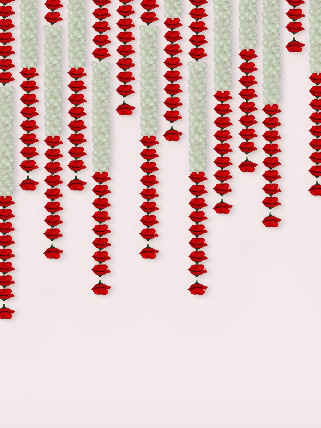 

iHandikart Red White 20 Pieces Hanging Jasmine With Rose Artificial Flower