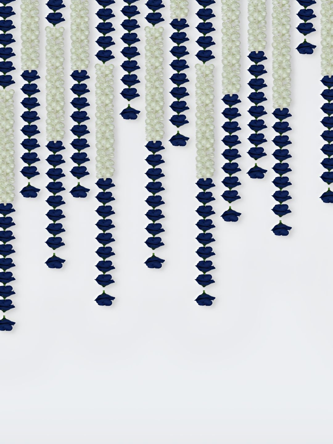 

iHandikart Blue White 15 Pieces Hanging Jasmine With Rose Artificial Flower