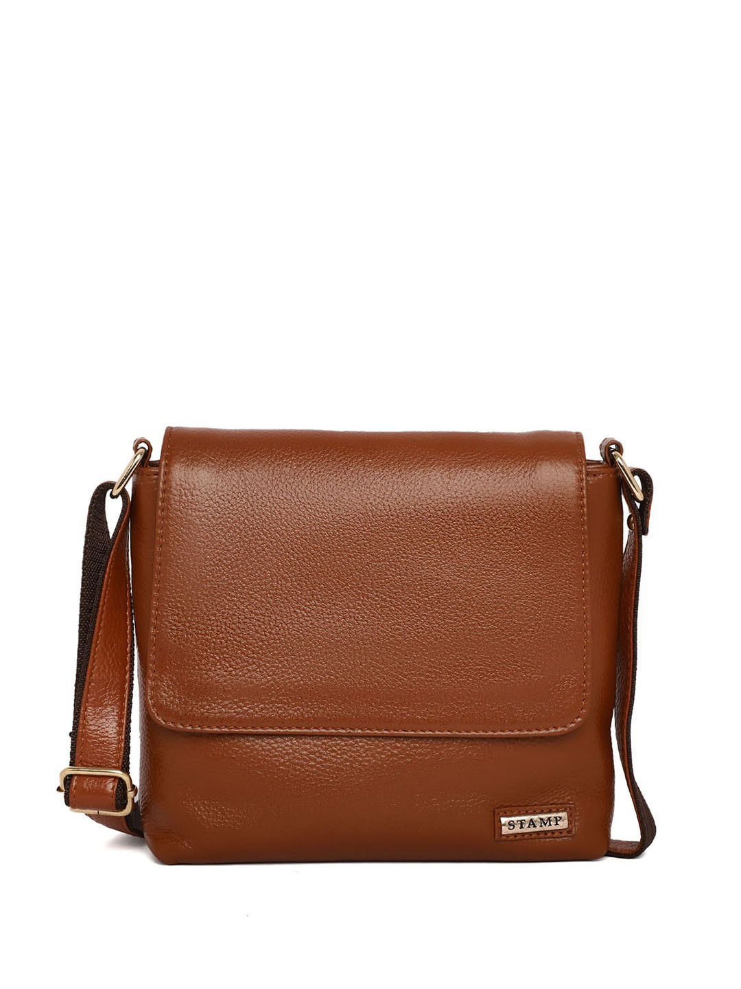 

Stamp Leather Sling Bag, Tan