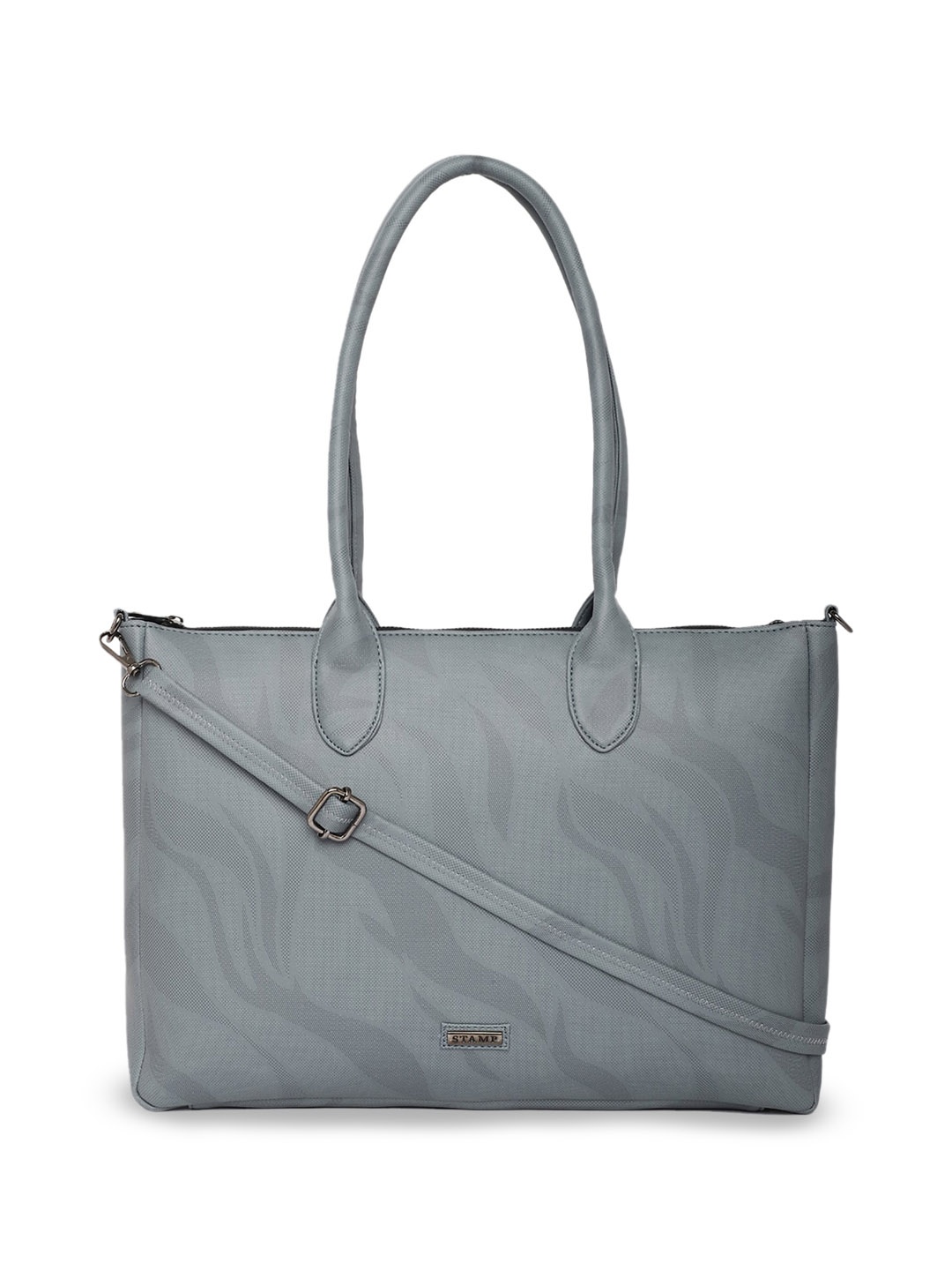 

Stamp Abstract Printed Structured Shoulder Bag, Blue