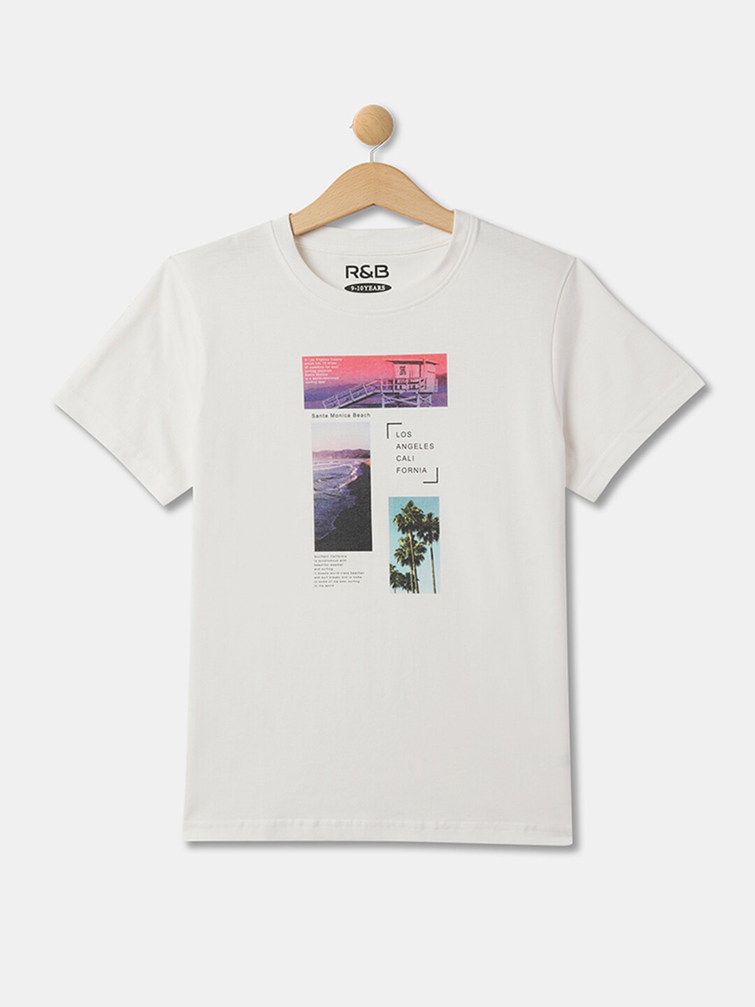 

R&B Boys Printed Cotton T-shirt, White