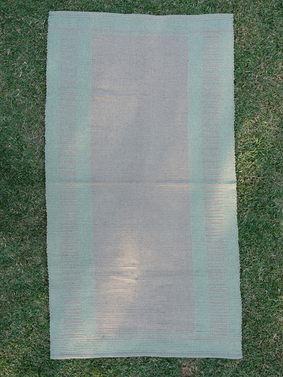 

DESIGN GAATHA Green & Beige Self Designed Cotton Yoga Mat, Sea green