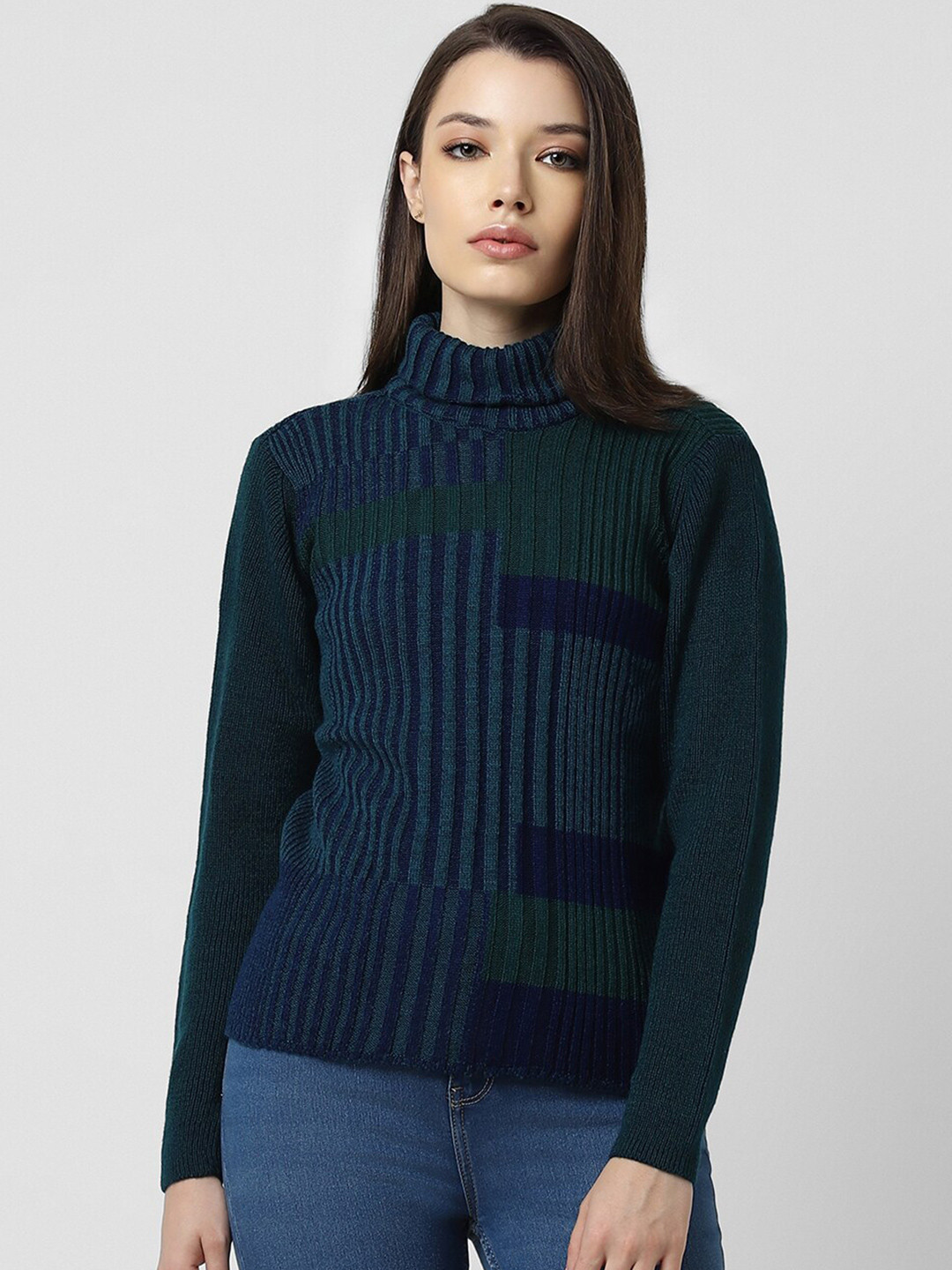 

Van Heusen Woman Ribbed Acrylic Pullover, Navy blue